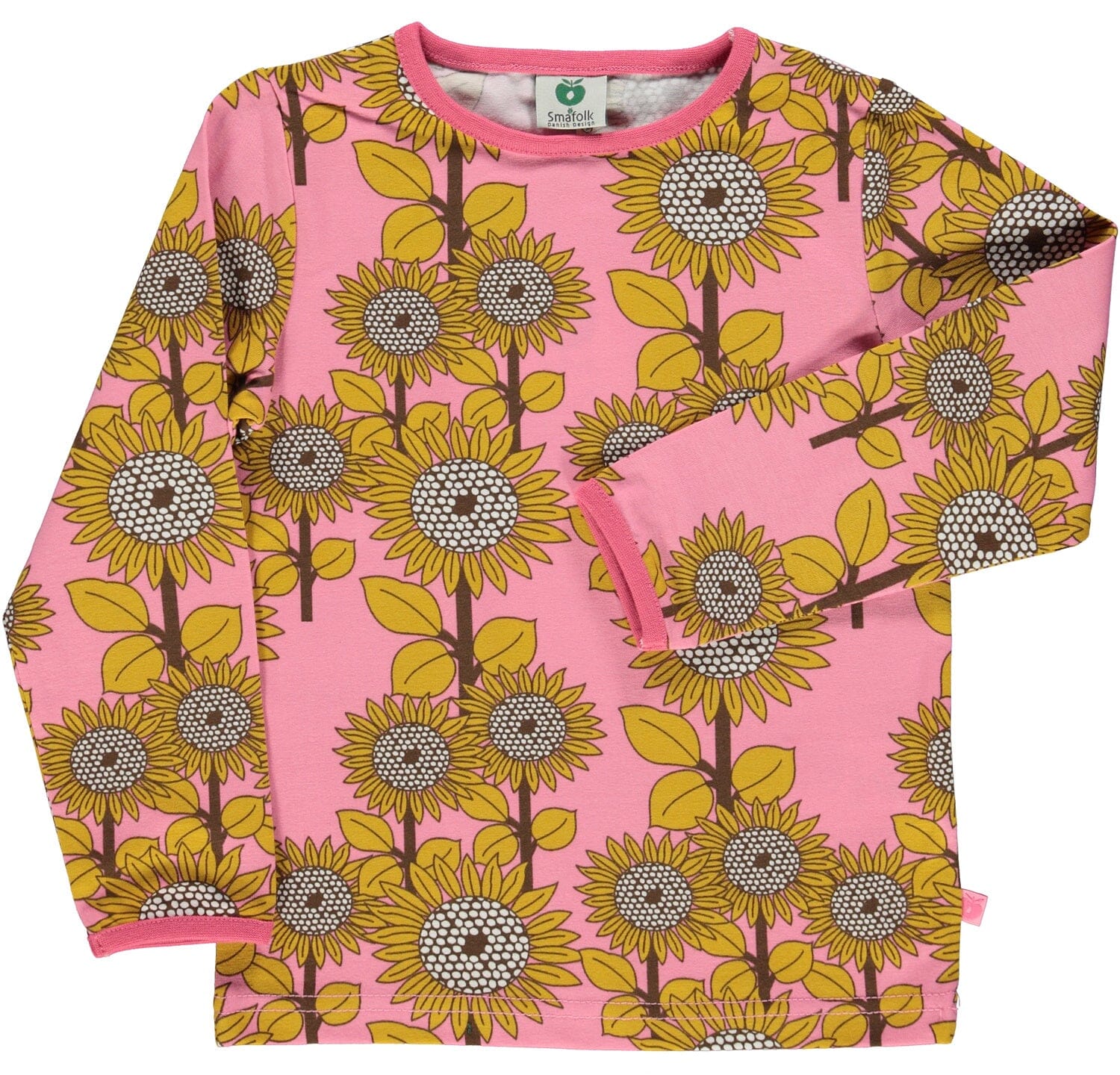 SMAFOLK Langarmshirt mit allover Sonnenblumen rosa Langarmshirt Smafolk