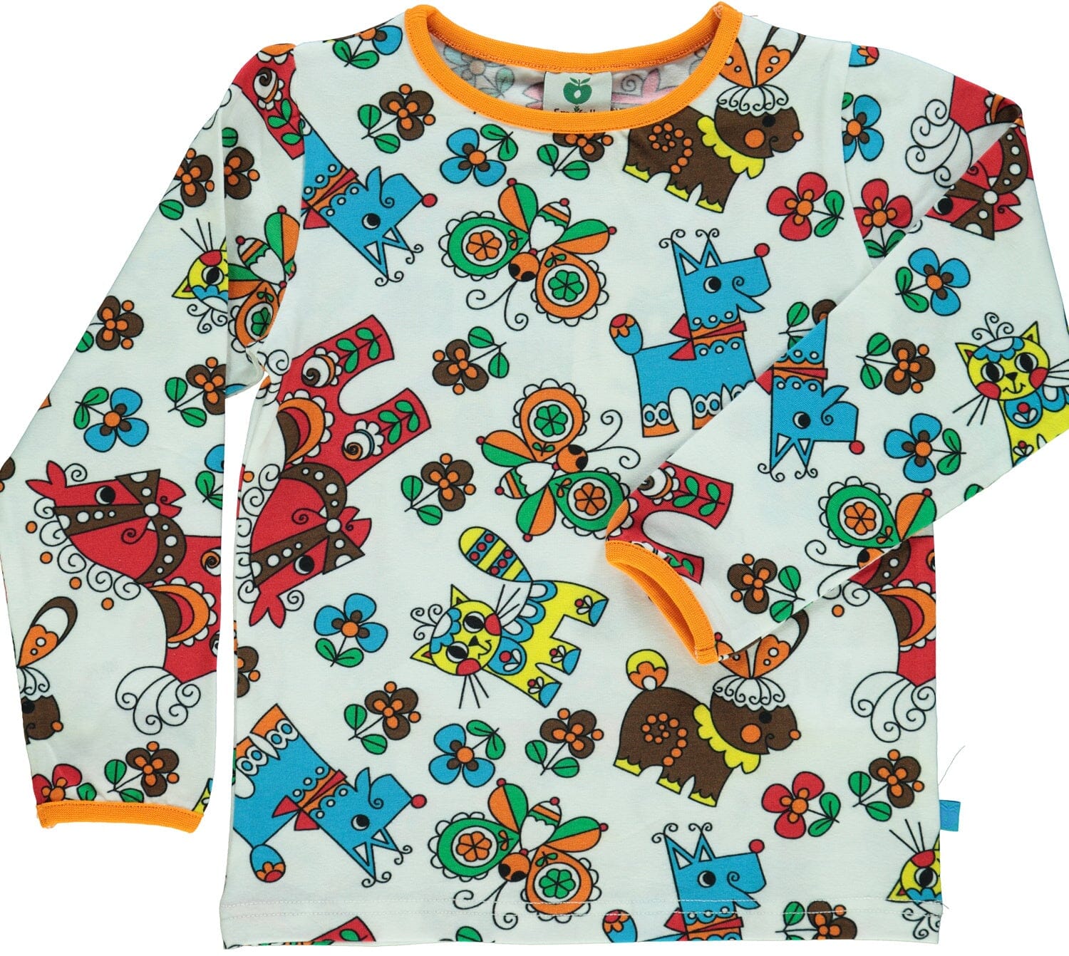 SMAFOLK Langarmshirt mit allover Tiere und Blumen Langarmshirt Smafolk