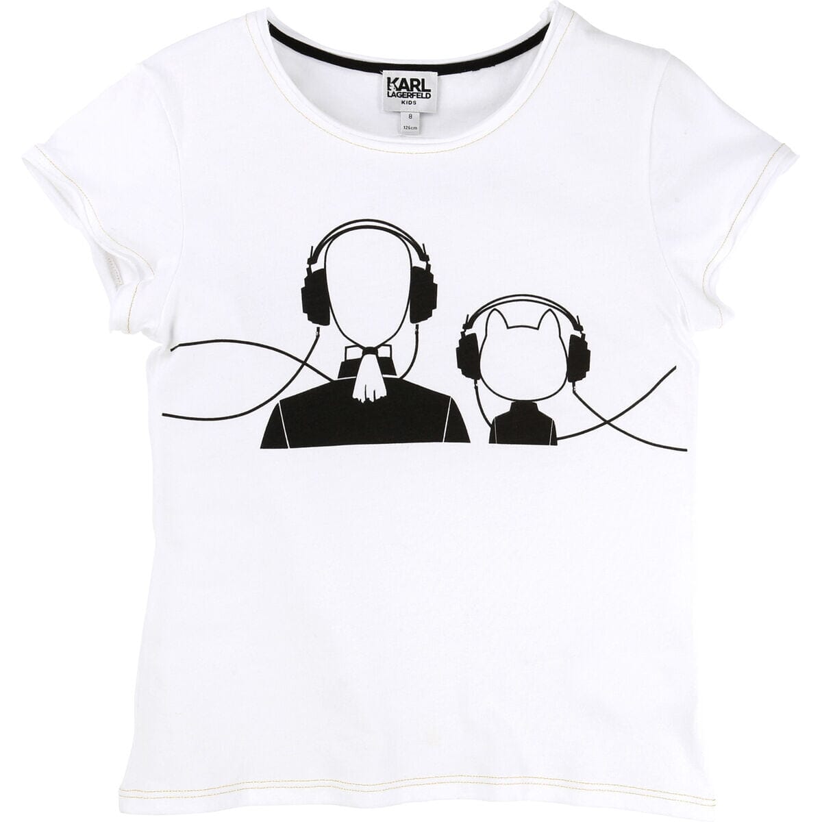 KARL LAGERFELD Kids T-Shirt Choupette weiß conic Print Rundhals T-Shirt Karl Lagerfeld