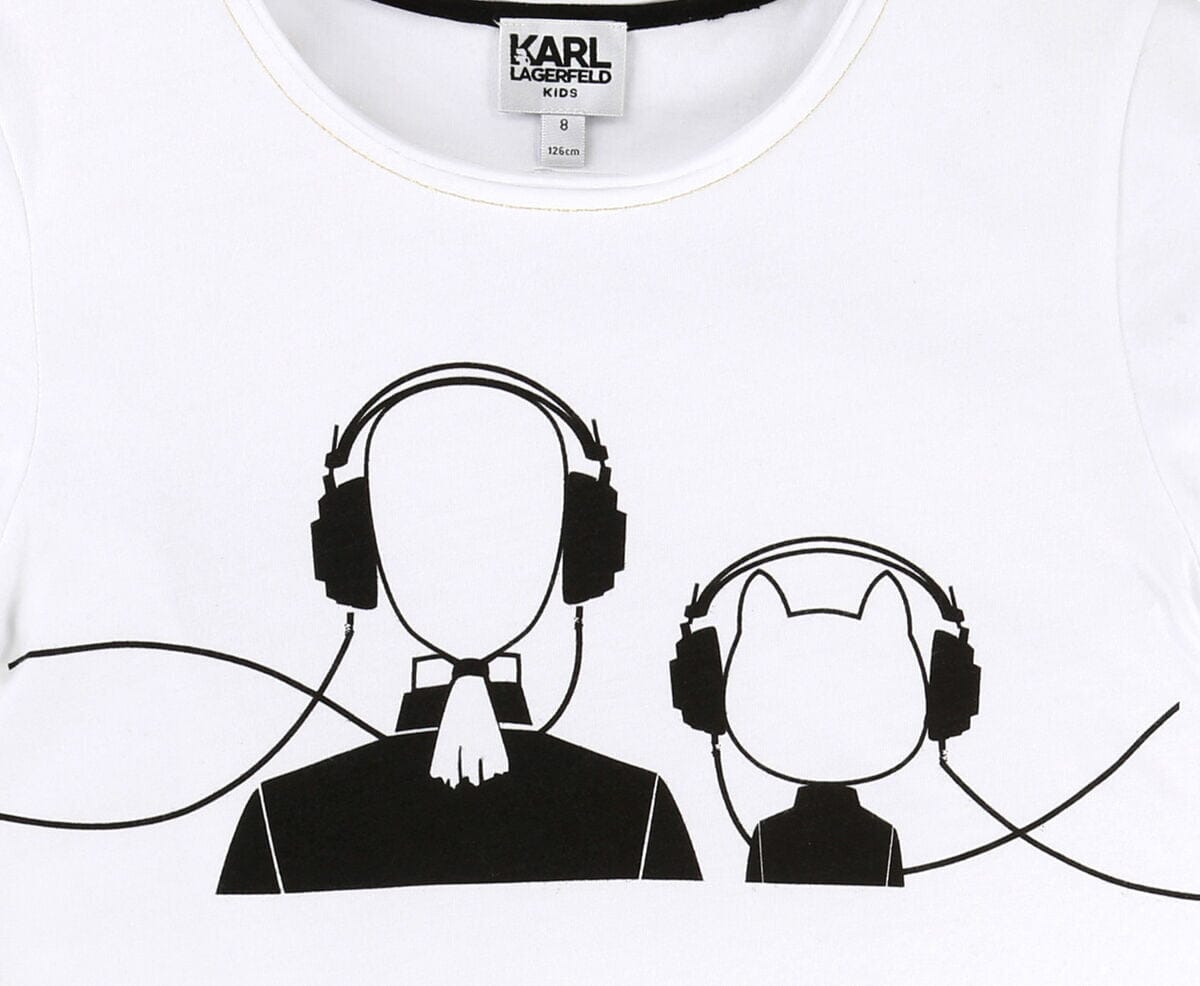 KARL LAGERFELD Kids T-Shirt Choupette weiß conic Print Rundhals T-Shirt Karl Lagerfeld