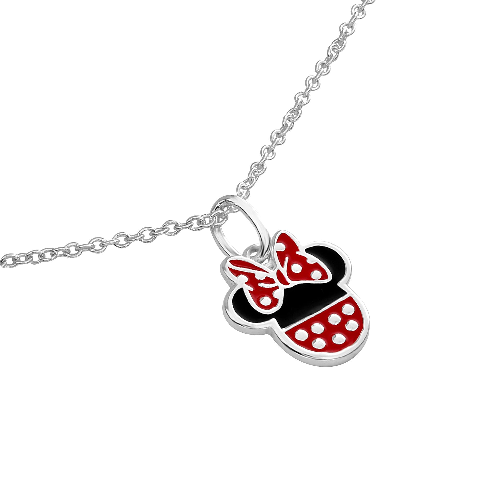 Disney Kinder Kette Minnie Mouse ©DISNEY schwarz rot aus 925er Silber Kette DISNEY