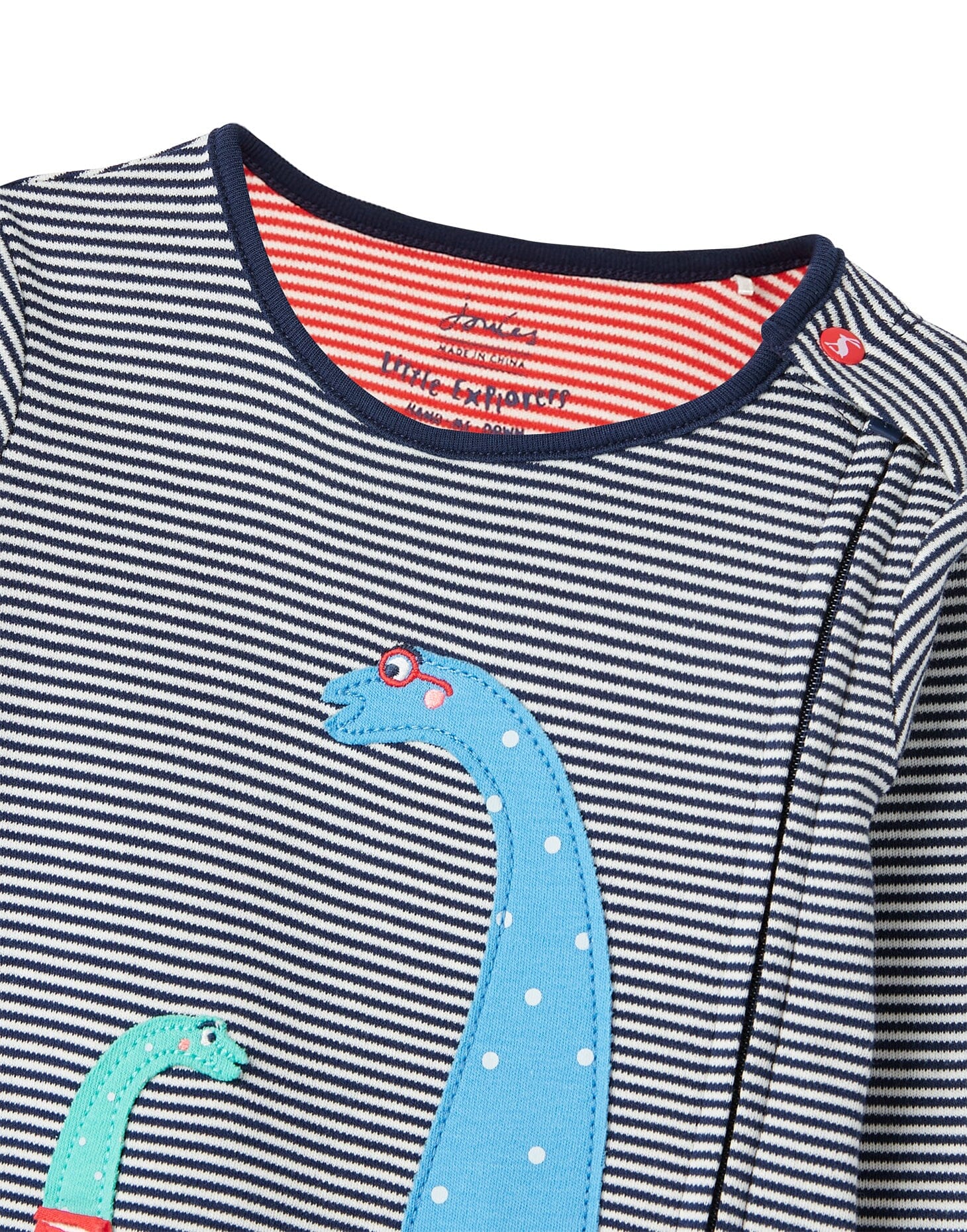 TOM JOULE Baby Jungen gestreifter Strampler mit Dinos Strampler TOM JOULE