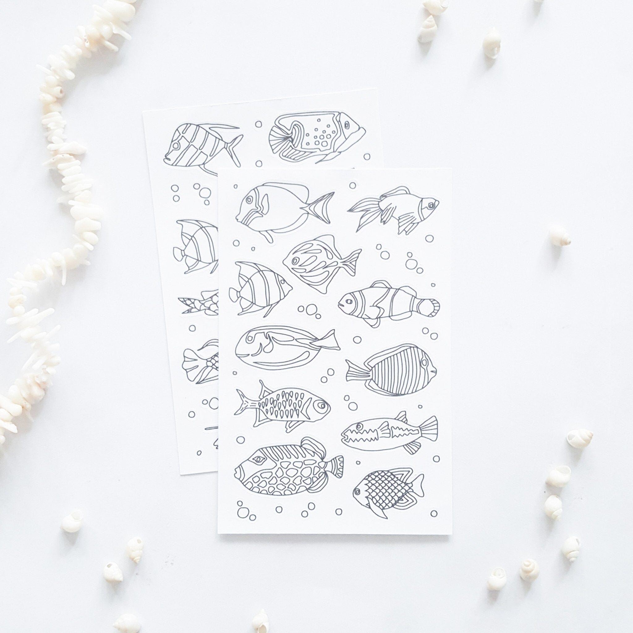 Anna Grunduls Design Fish Coloring Stickers Sticker Anna Grunduls Design