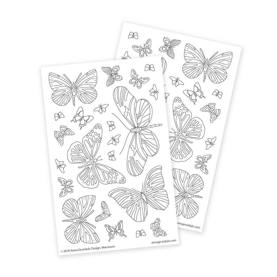 Anna Grunduls Design Butterfly Coloring Stickers Sticker / Aufkleber Anna Grunduls Design