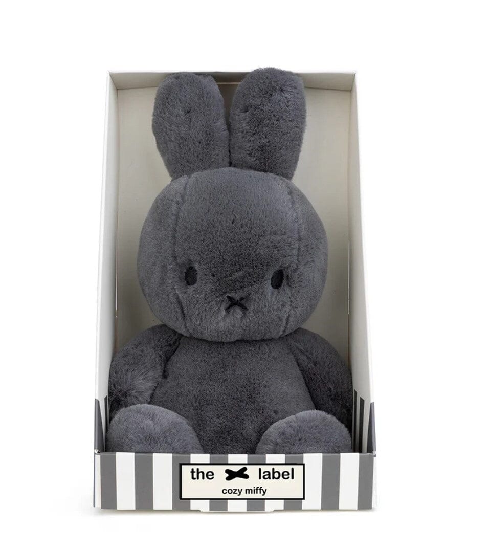 Cozy Miffy - The X Label - grau / dunkelgrau in Geschenkbox 23 cm sitzend süß Kuscheltiere Bon Ton Toys