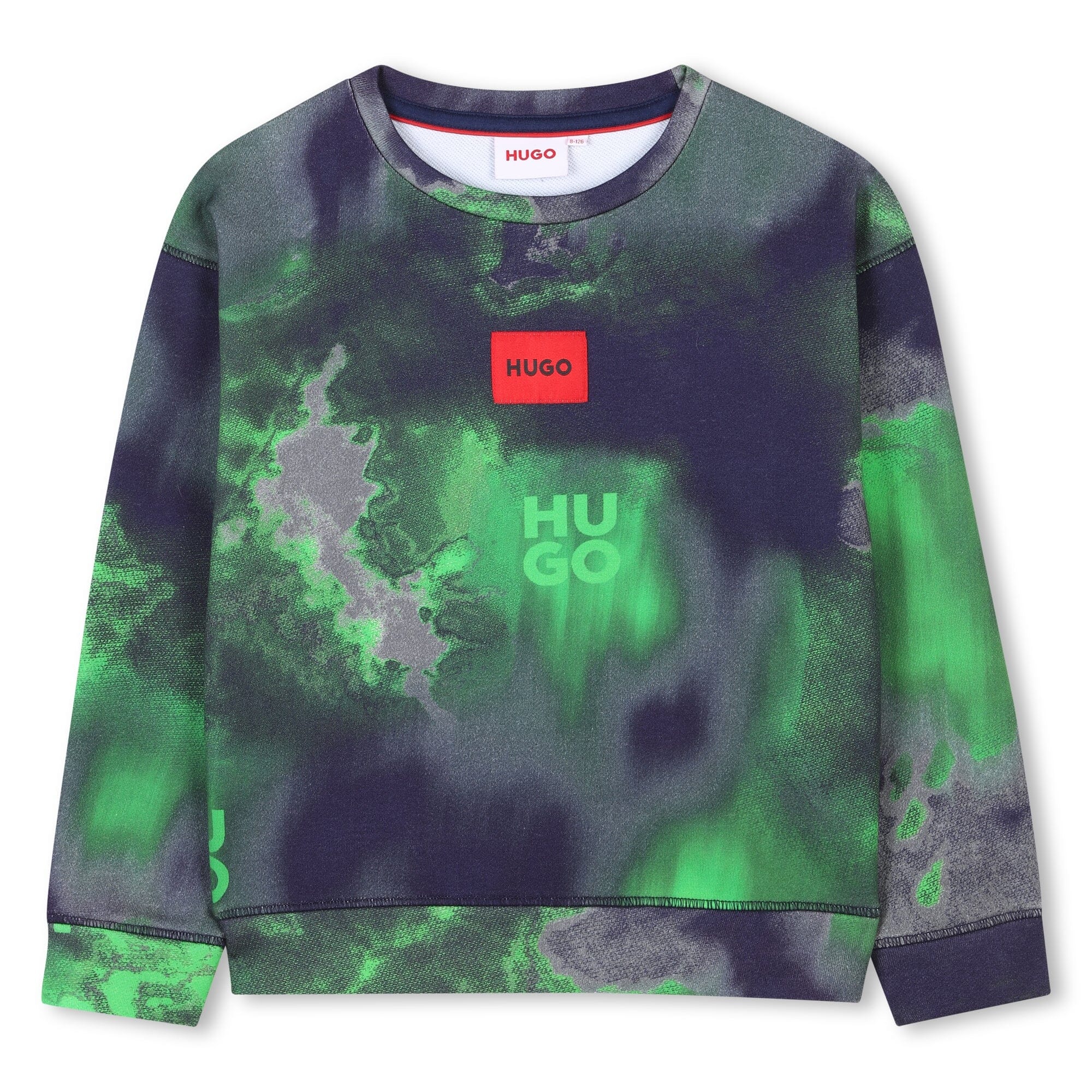HUGO Kids Sweatshirt – Statement-Look in Marine & Grün Sweatshirt HUGO