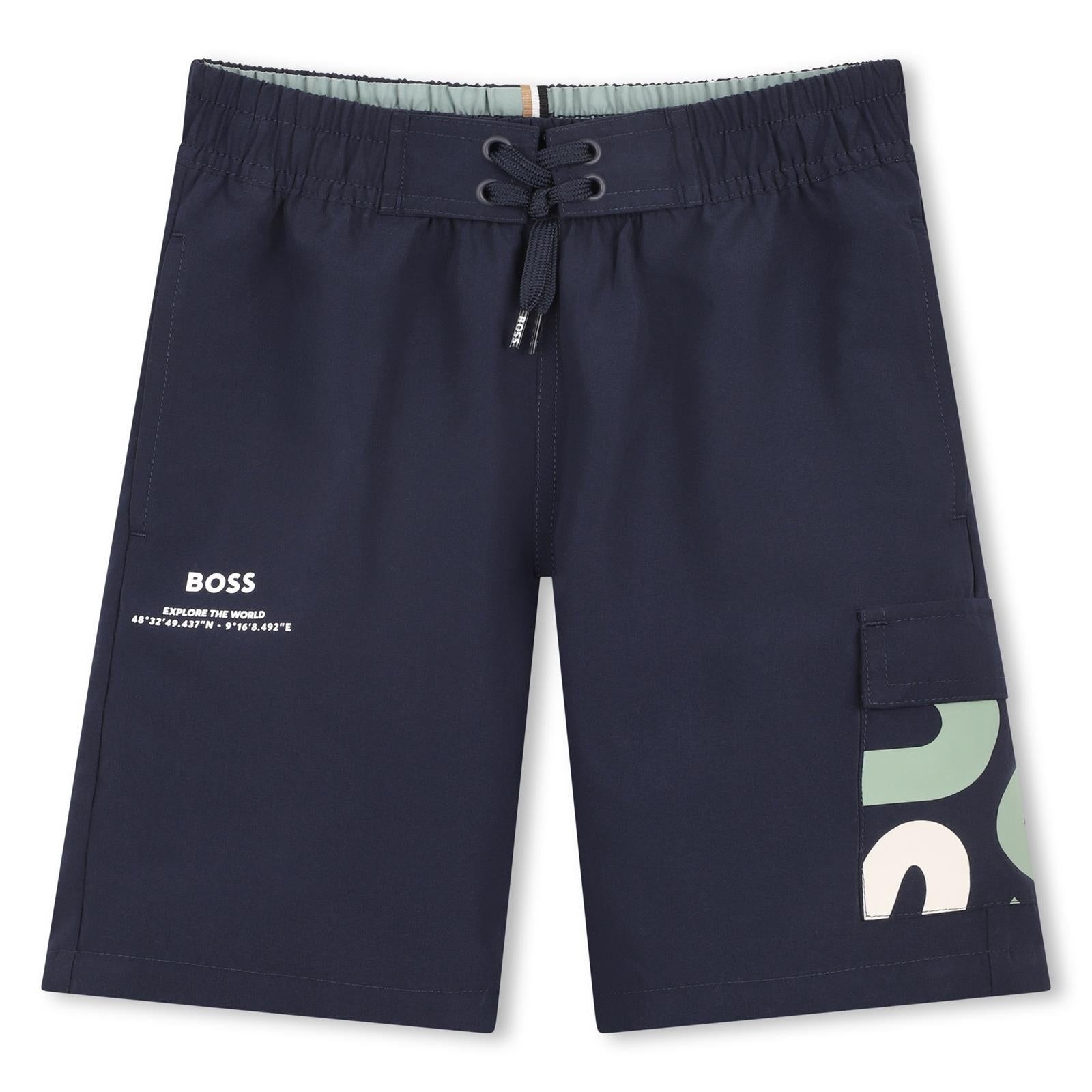 BOSS Kidswear Surfer Bade-Shorts navy blue
