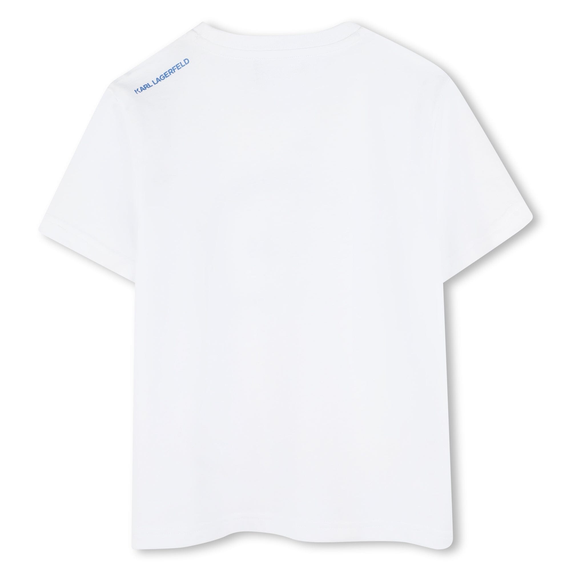 KARL LAGERFELD KIDS T-Shirt – Weißes Bio-Baumwollshirt mit blauem Print T-Shirt Karl Lagerfeld