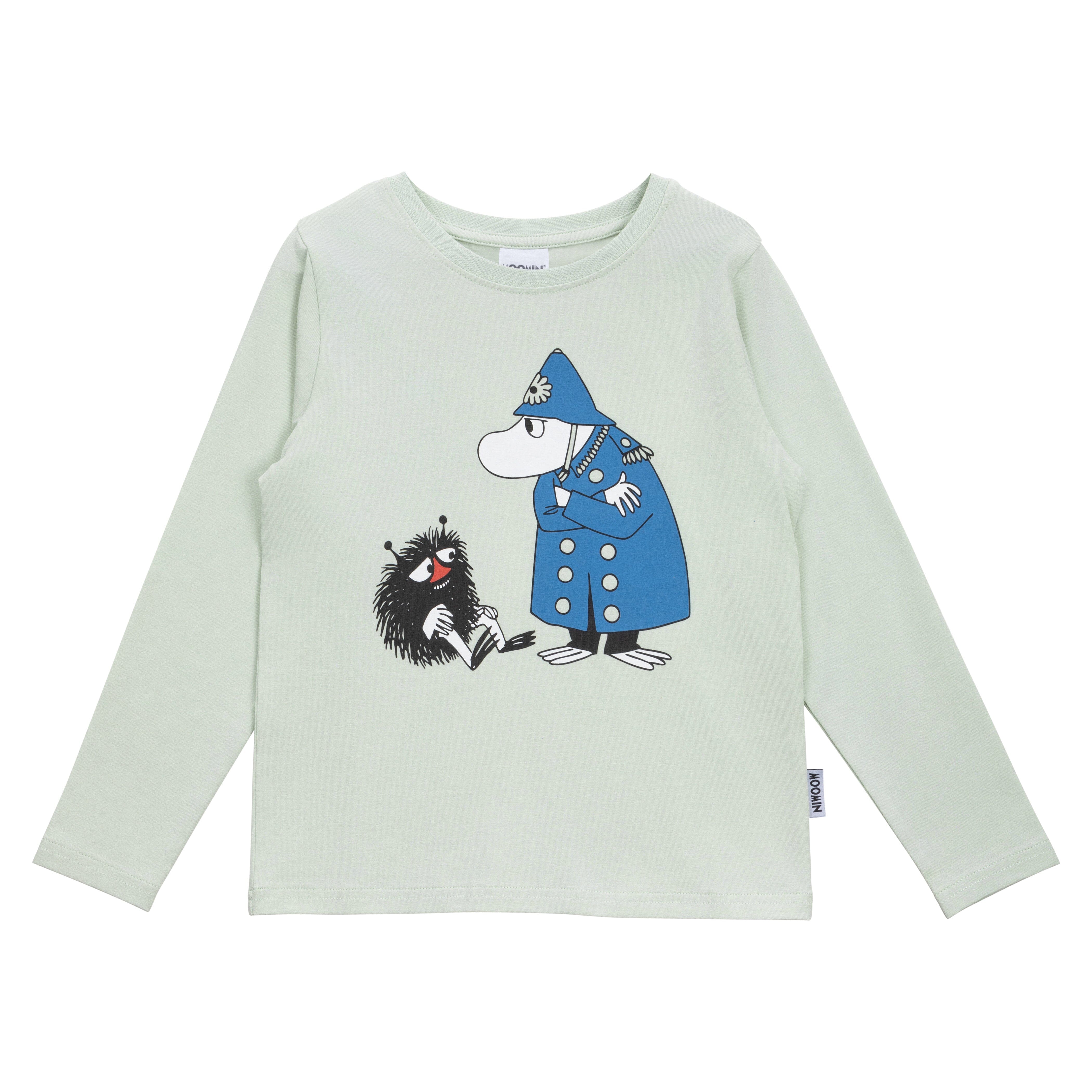 Martinex Moomin Langarmshirt hellgrün mit Polizeiinspektor ©Moomin Characters Langarmshirt Moomin by Martinex