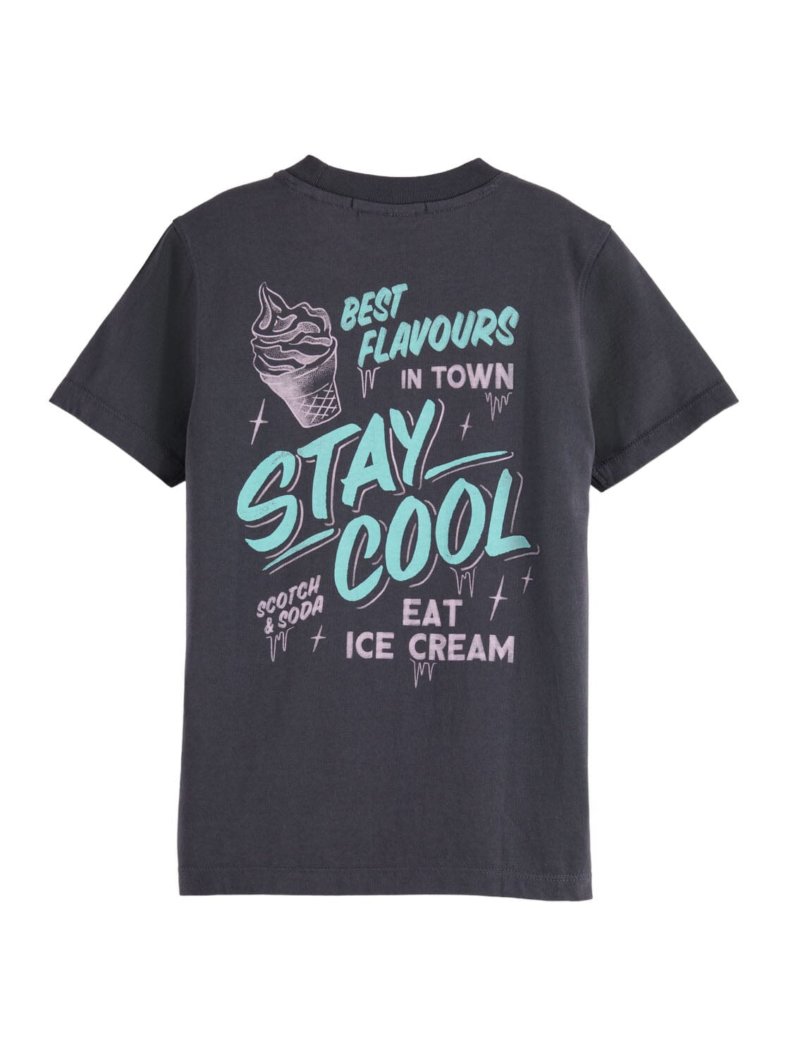 SCOTCH & SODA Kinder T-Shirt washed black Ice Cream mit Rückenprint T-Shirt Scotch & Soda