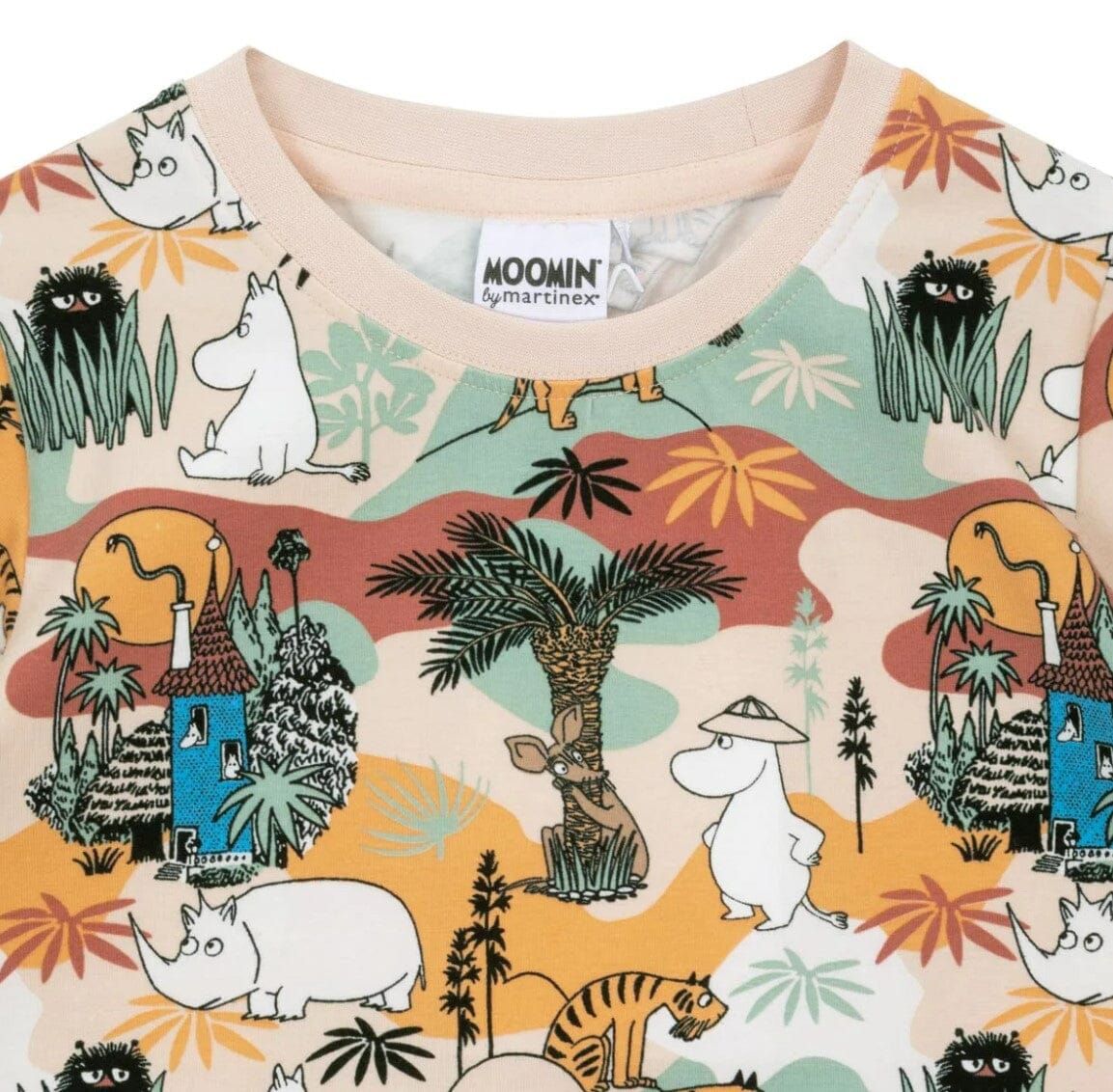 MARTINEX Moomin T-Shirt "Savanna Adventure" – Beige mit Tier-Print ©Moomin Characters T-Shirt Moomin by Martinex