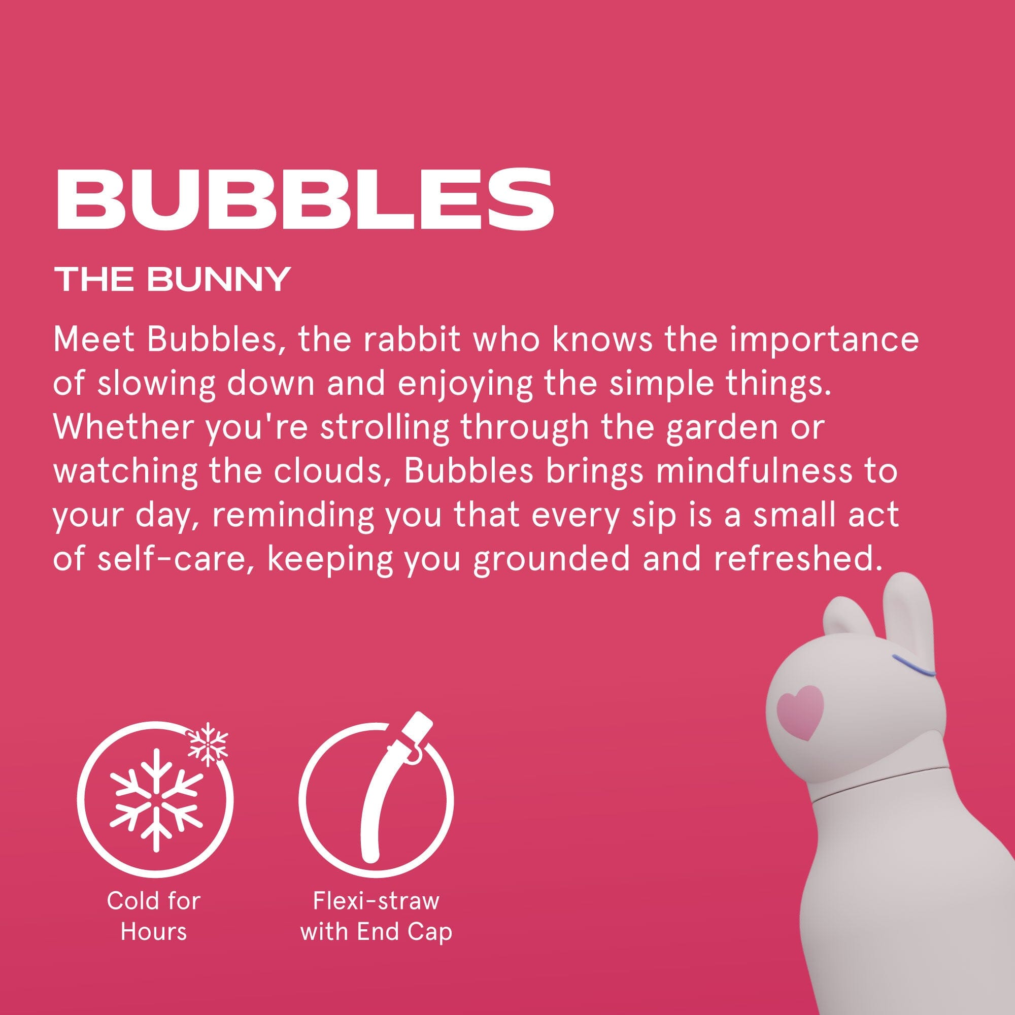 asobu Bestie Bottle Hase -Bubbles- Bunny– isolierte Kindertrinkflasche 460 ml Trinkflaschen asobu