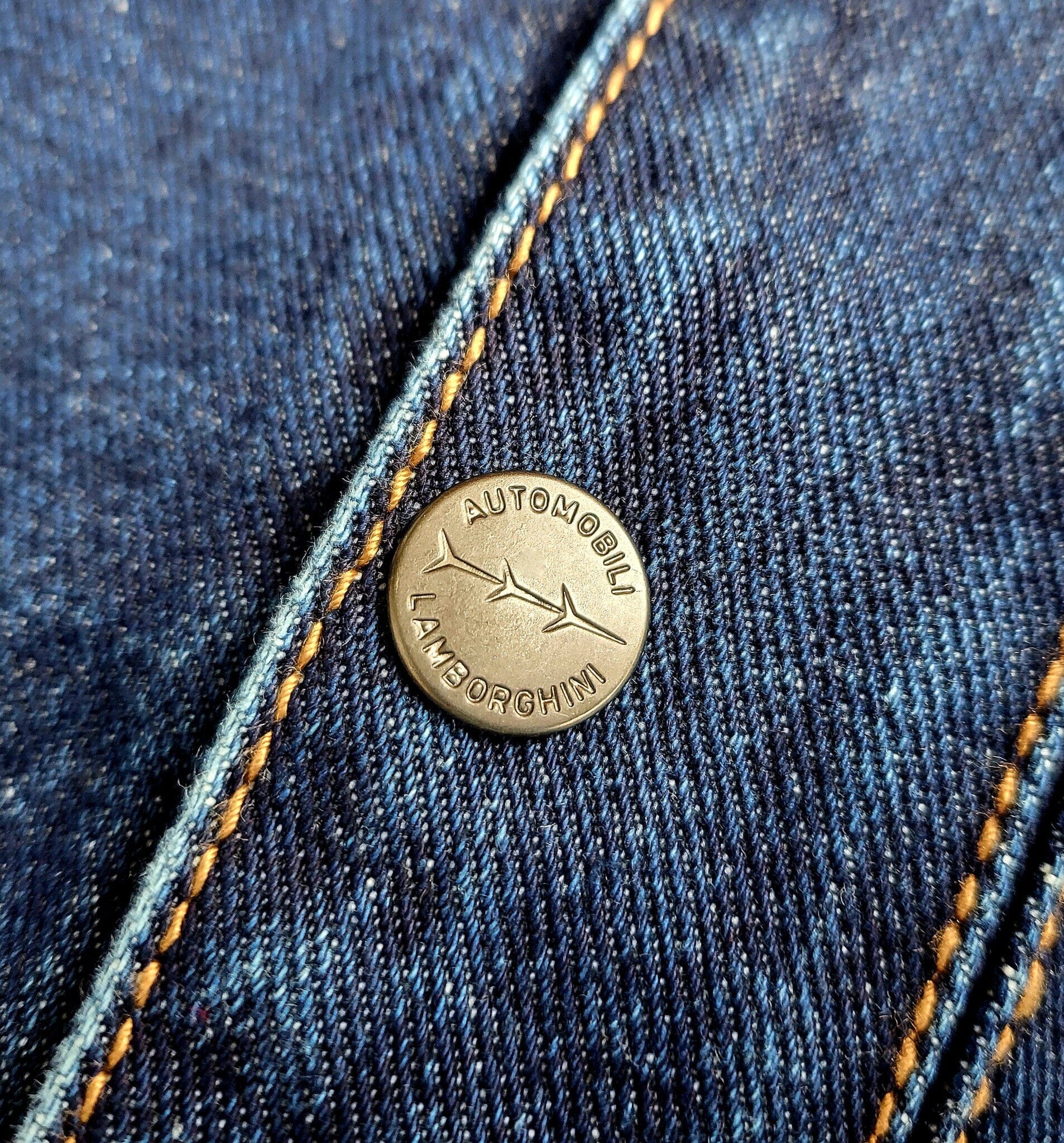 Automobili Lamborghini Kidswear Denim Jacke blau mit zwei seitlichen Taschen und Knöpfen Jacke AUTOMOBILI LAMBORGHINI KIDSWEAR