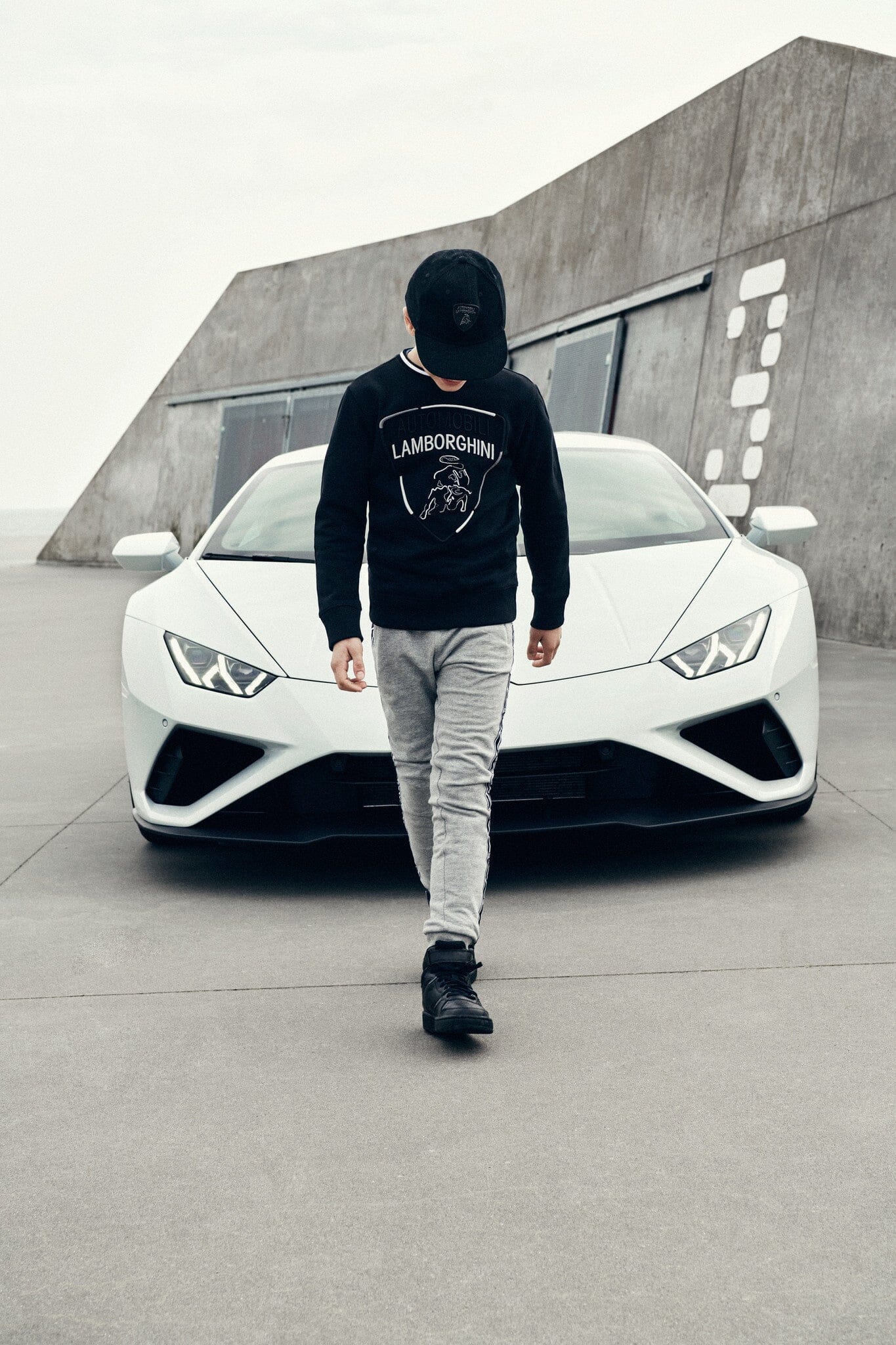 Automobili Lamborghini Sweathose mit Logodetails grau Hose AUTOMOBILI LAMBORGHINI KIDSWEAR