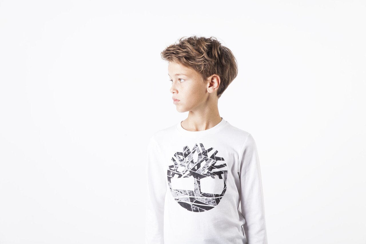 ´Timberland Langarmshirt Logo weiß Langarmshirt Timberland