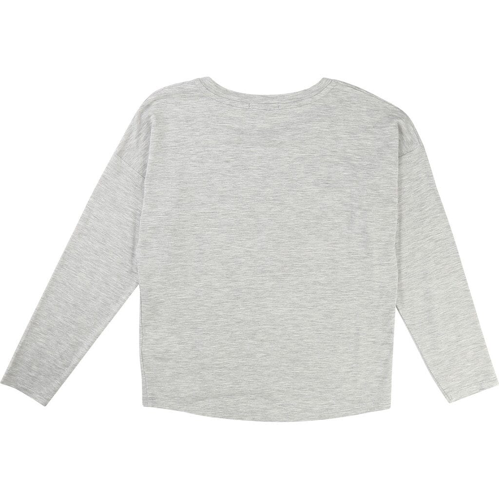 DKNY KIDS Langarmshirt grau rosa Selfie Langarmshirt DKNY
