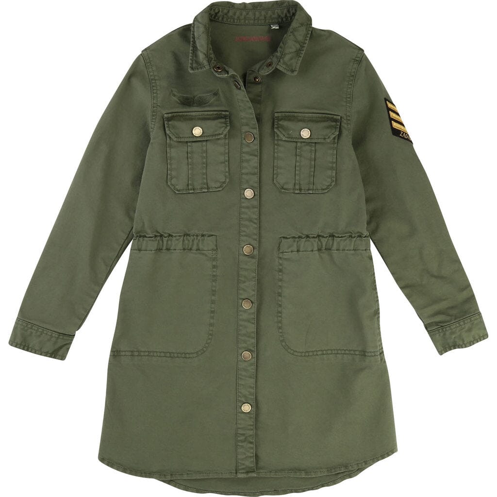Zadig & Voltaire Hemdkleid khaki army Style Kleid Zadig & Voltaire