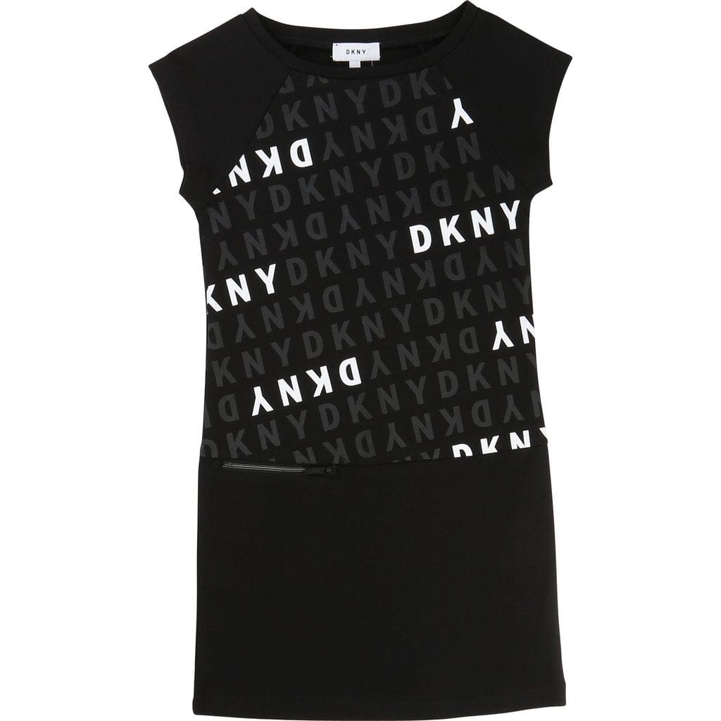DKNY KIDS Kleid Logoprint schwarz Kleid DKNY