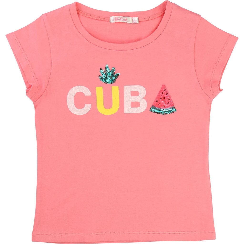 Billieblush T-Shirt Cuba pink Pailletten T-Shirt Billieblush