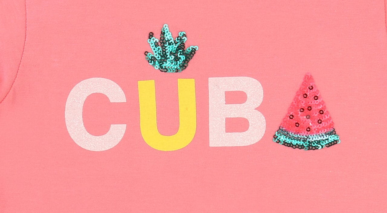 Billieblush T-Shirt Cuba pink Pailletten T-Shirt Billieblush