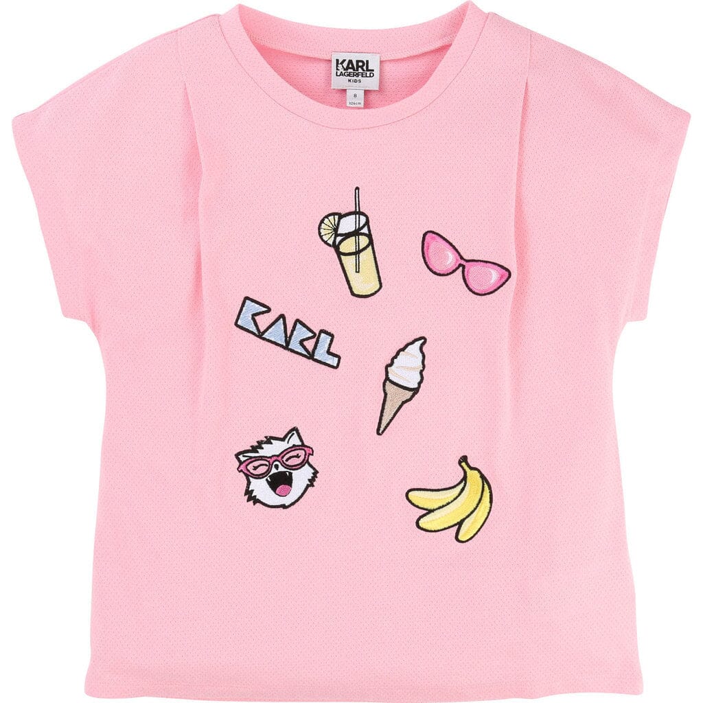 KARL LAGERFELD KIDS T-Shirt mit Patches rosa T-Shirt Karl Lagerfeld