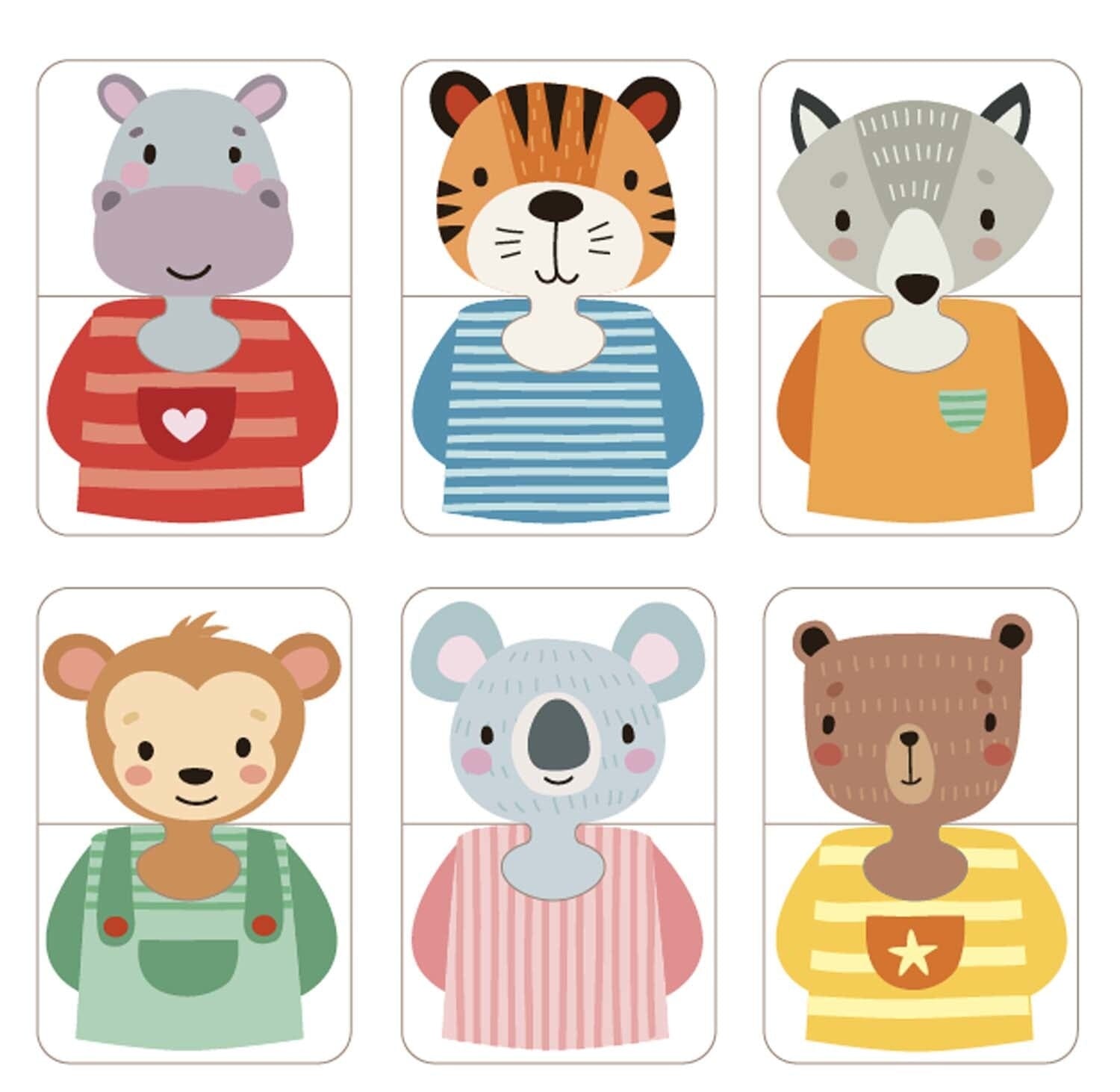 Barbo Toys Tiger- 6 Puzzles a 2 Teile Spiele BARBO TOYS