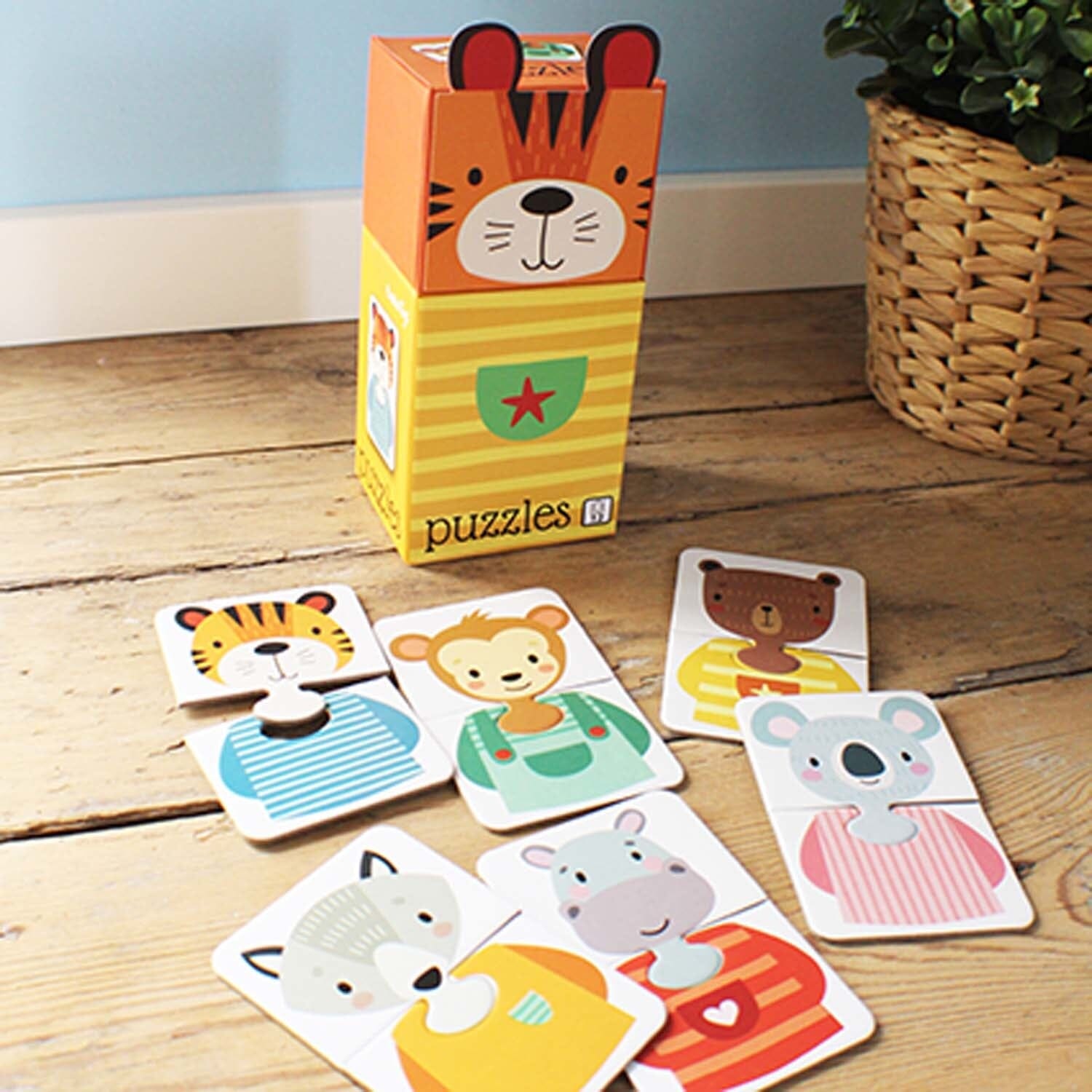 Barbo Toys Tiger- 6 Puzzles a 2 Teile Spiele BARBO TOYS