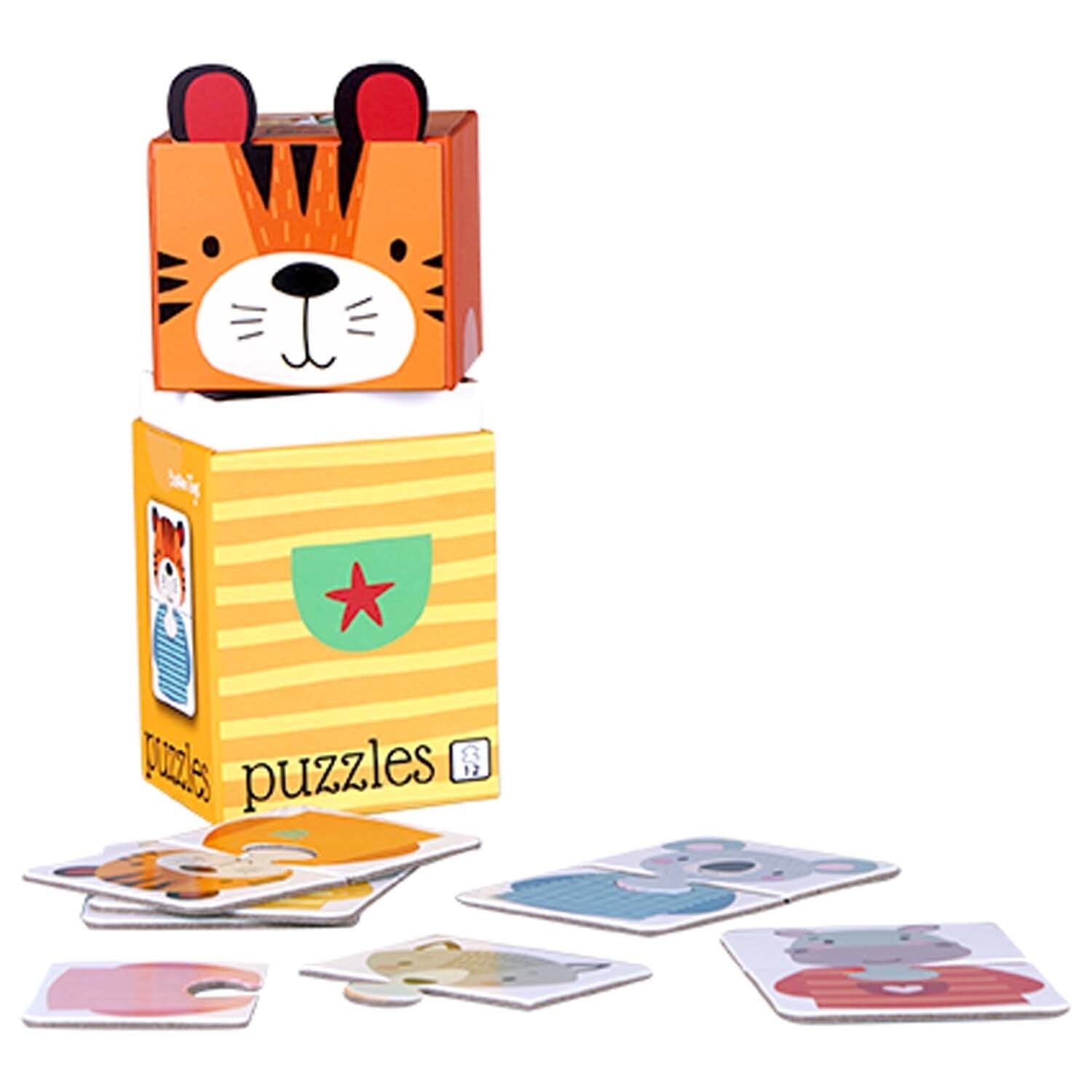 Barbo Toys Tiger- 6 Puzzles a 2 Teile Spiele BARBO TOYS