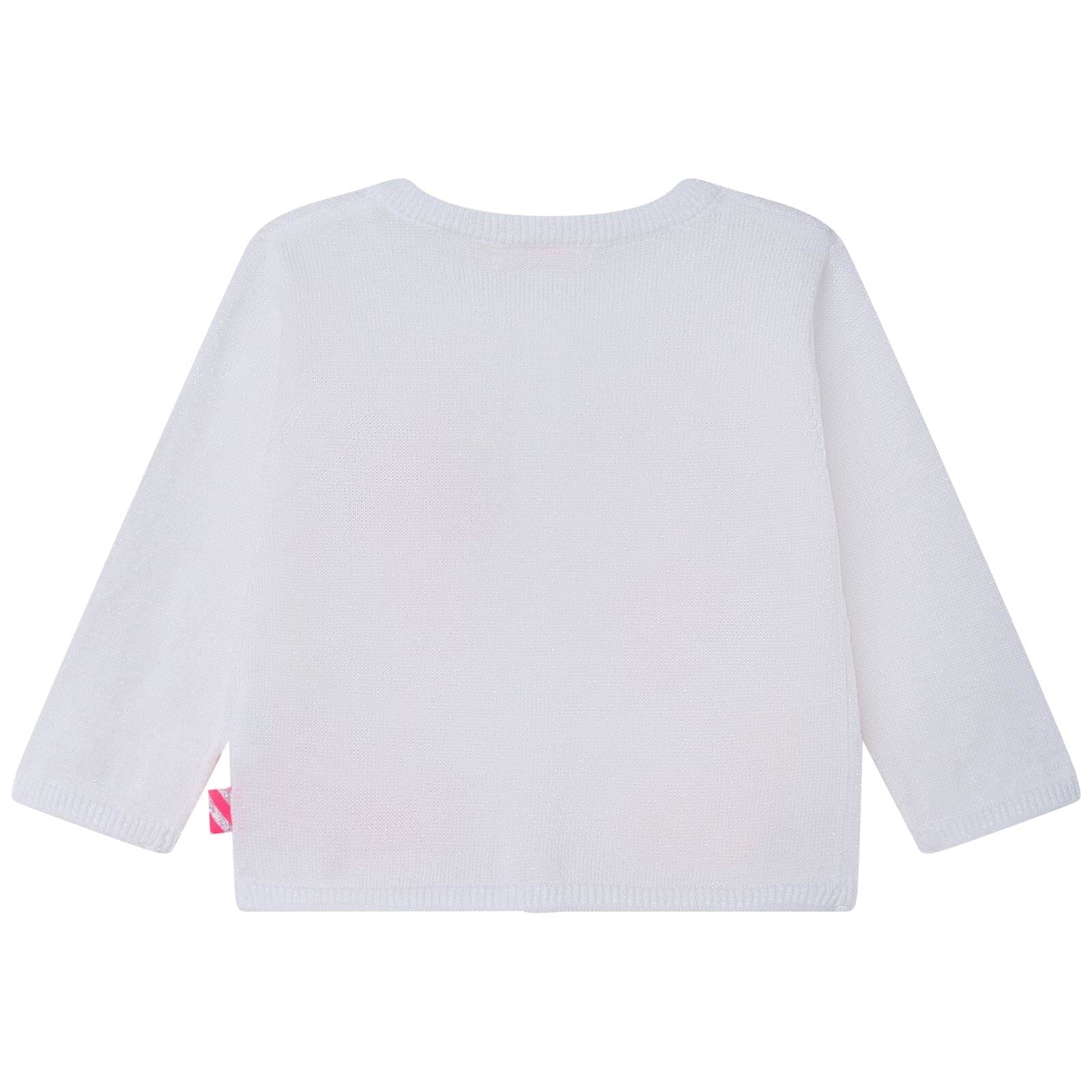 Billieblush weiße Baby Strickjacke Cardigan Seepferdchen in pink orange Jacke Billieblush