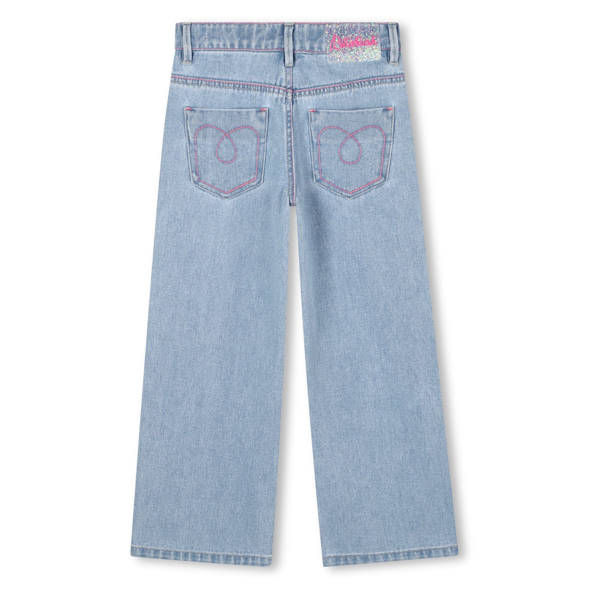 BILLIEBLUSH Denim-Hose bestickt mit Frottee-Schriftzügen, Hellblau Jeans Billieblush