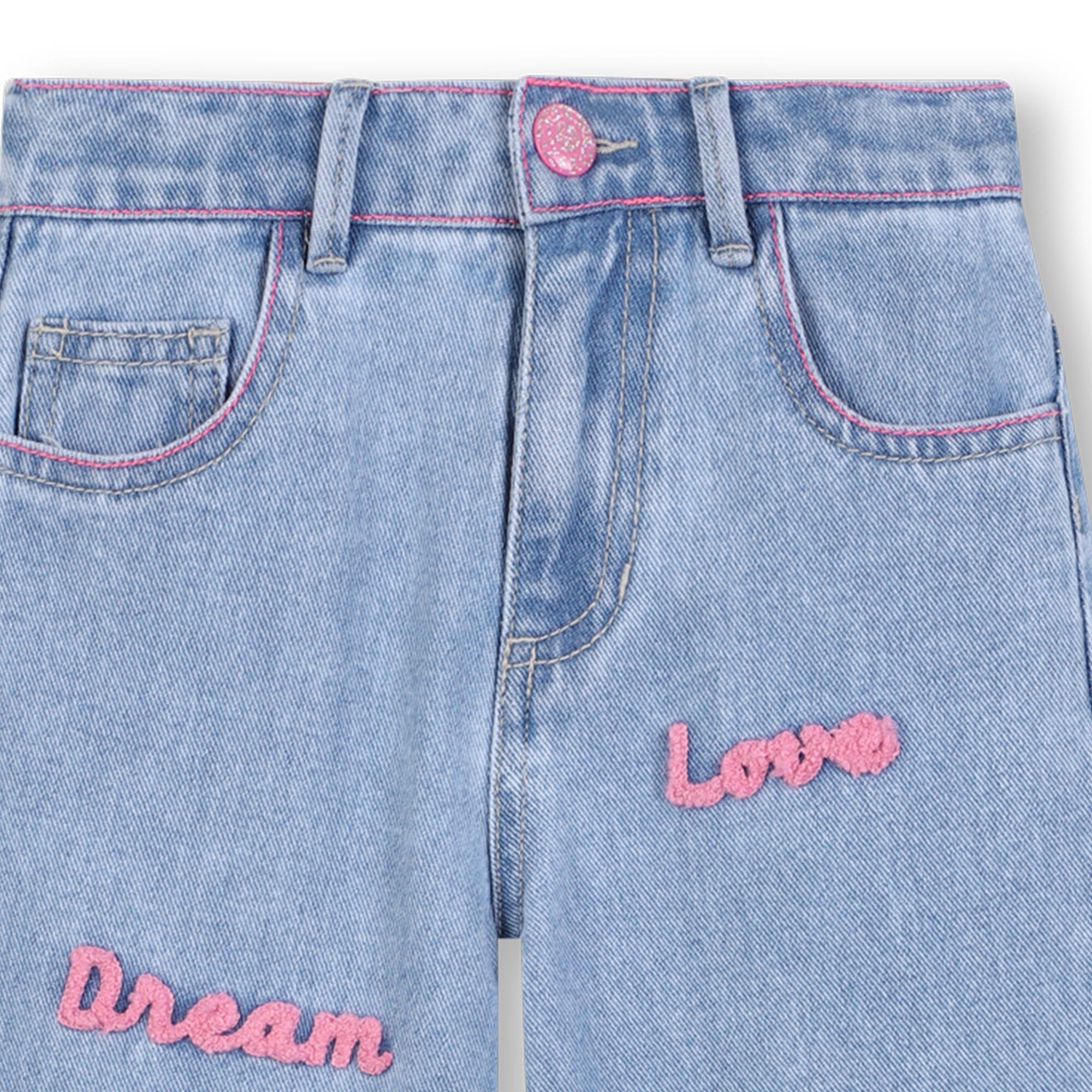 BILLIEBLUSH Denim-Hose bestickt mit Frottee-Schriftzügen, Hellblau Jeans Billieblush