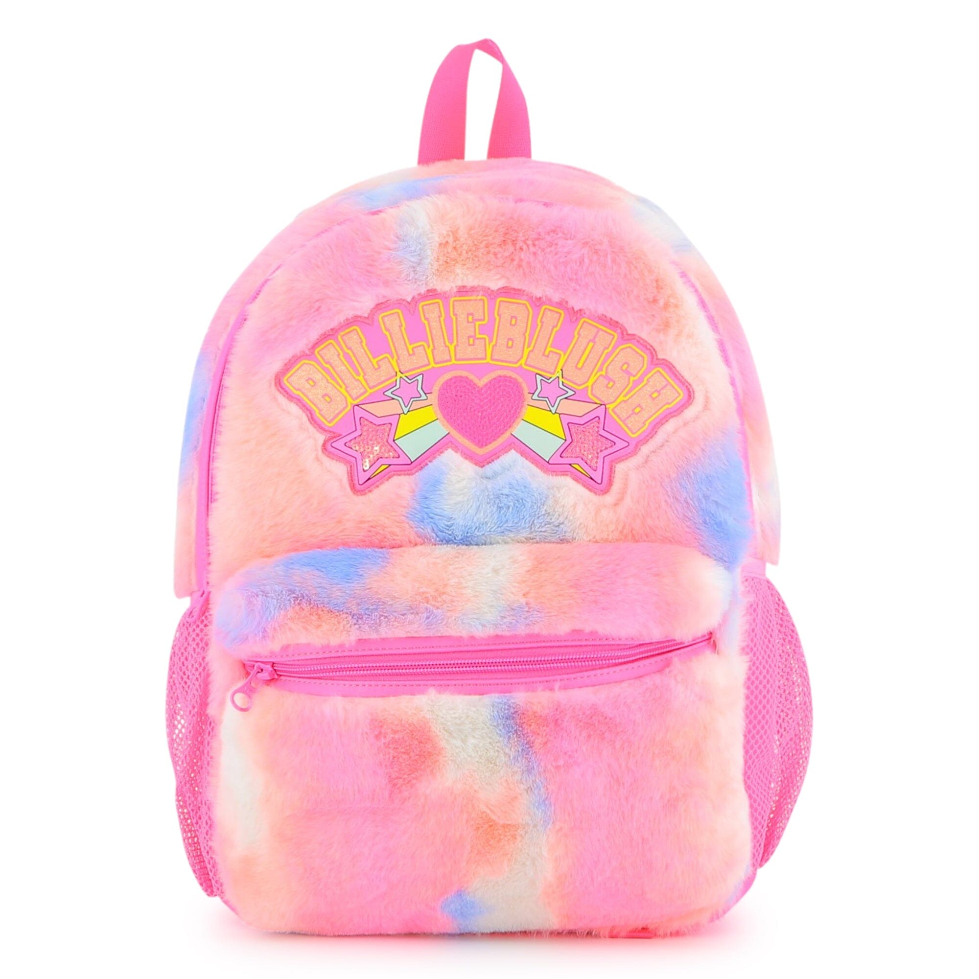BILLIEBLUSH Flauschiger Rucksack Schultasche mit Herz, Stern & Regenbogen, bunt Rucksäcke Billieblush