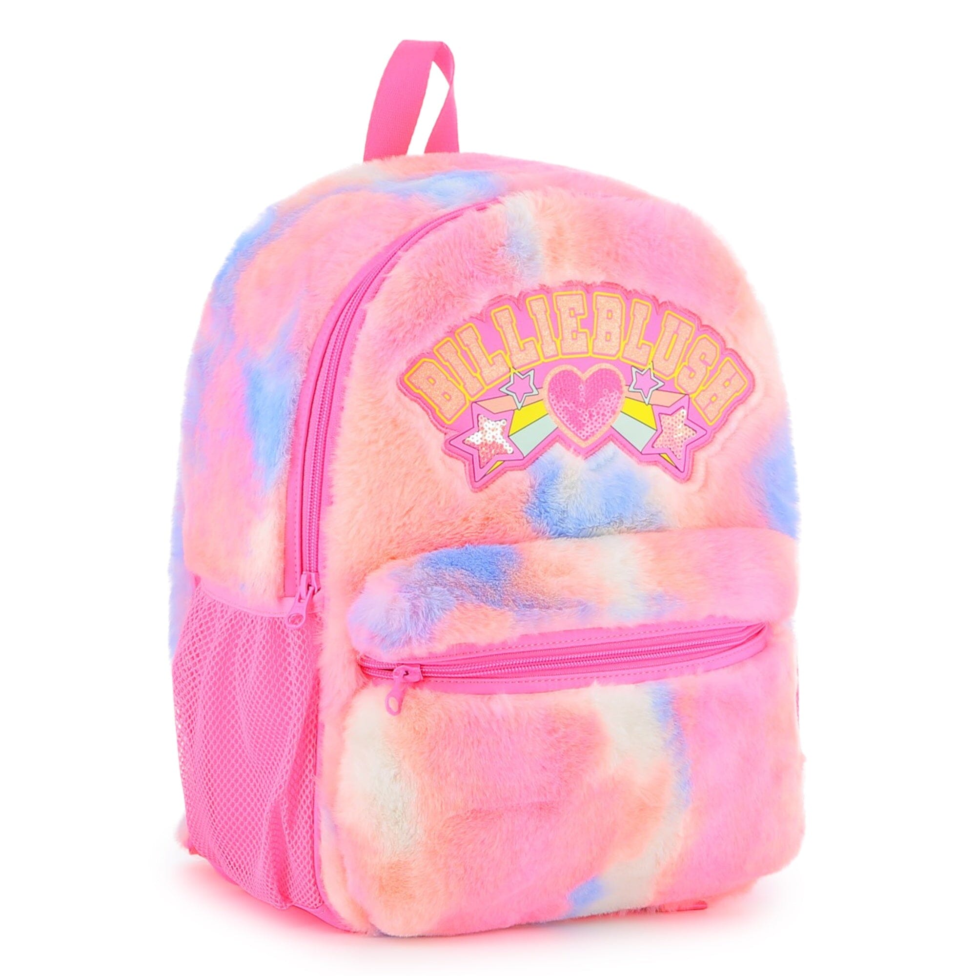 BILLIEBLUSH Flauschiger Rucksack Schultasche mit Herz, Stern & Regenbogen, bunt Rucksäcke Billieblush