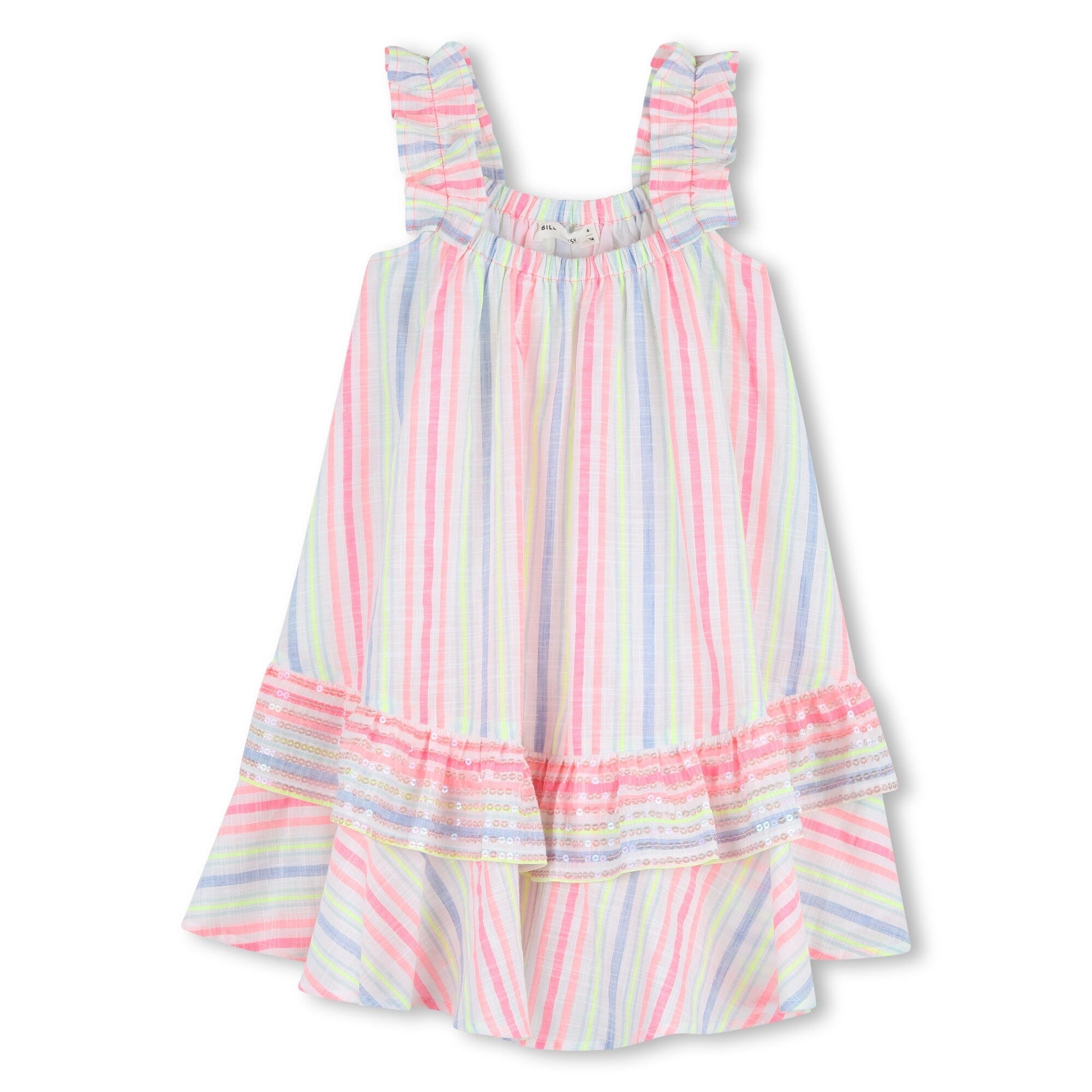 BILLIEBLUSH Gestreiftes Kleid mit Volants & Pailletten – Bunt Kleid Billieblush 5 Jahre ( 104-110 )