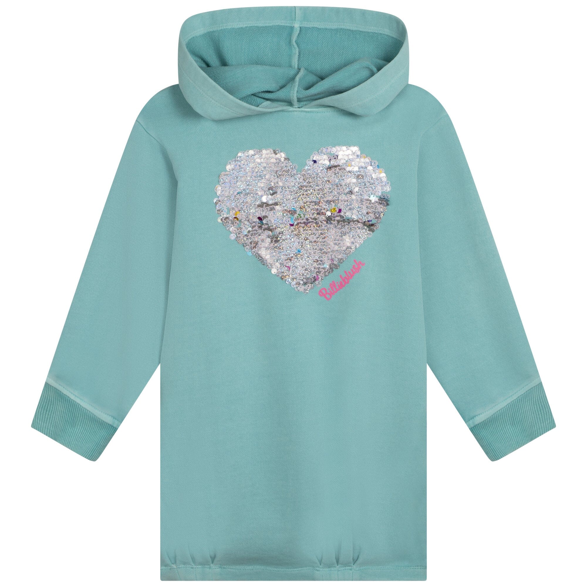 Billieblush Kapuzenkleid Herz Pailetten türkis Kleid Billieblush