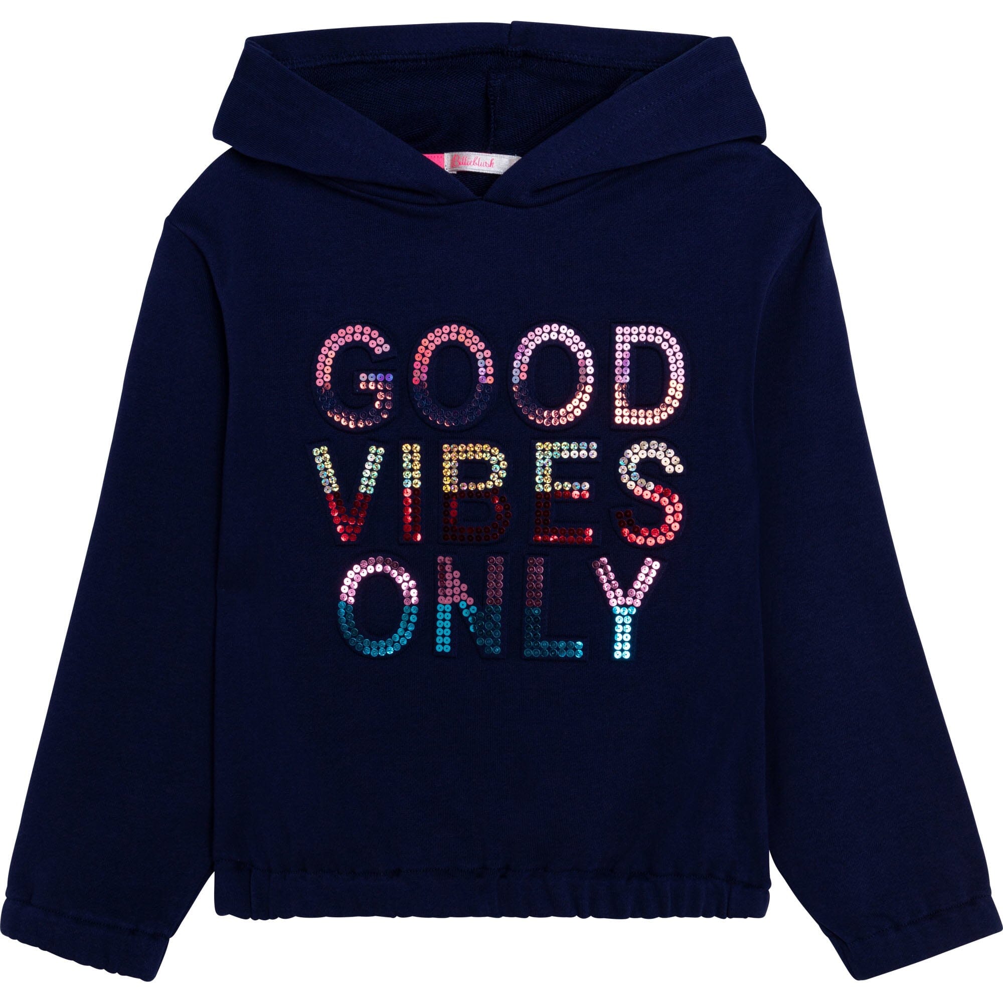 Billieblush Hoody Sweatshirt mit Pailletten Good Vibes Only Sweatshirt Billieblush