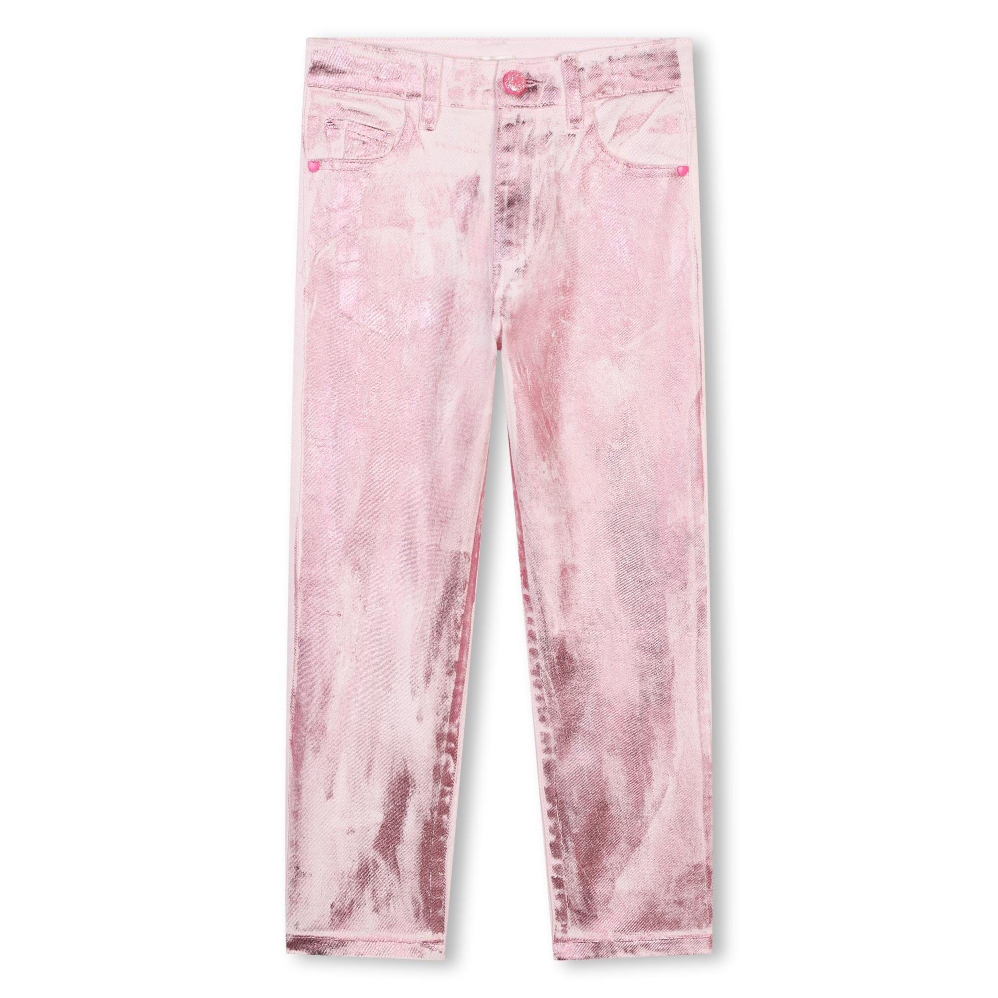 Billieblush rosa Hose glänzend Metallic-Effekt mit verstellbarem Bund Jeans Billieblush