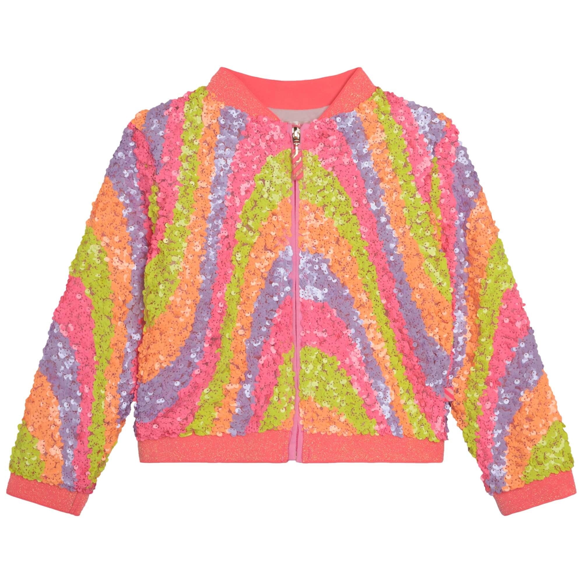 Billieblush schillernde neon Pailletten Bomberjacke Jacke Billieblush