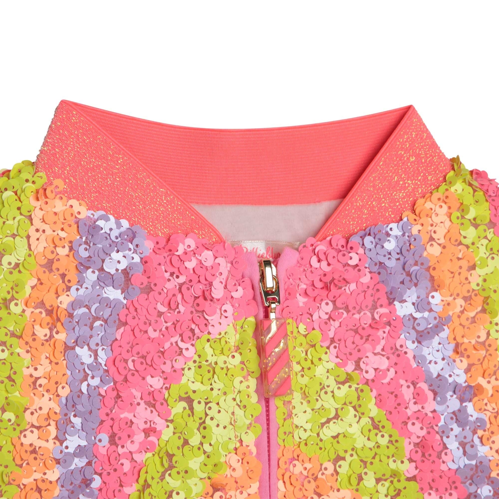 Billieblush schillernde neon Pailletten Bomberjacke Jacke Billieblush