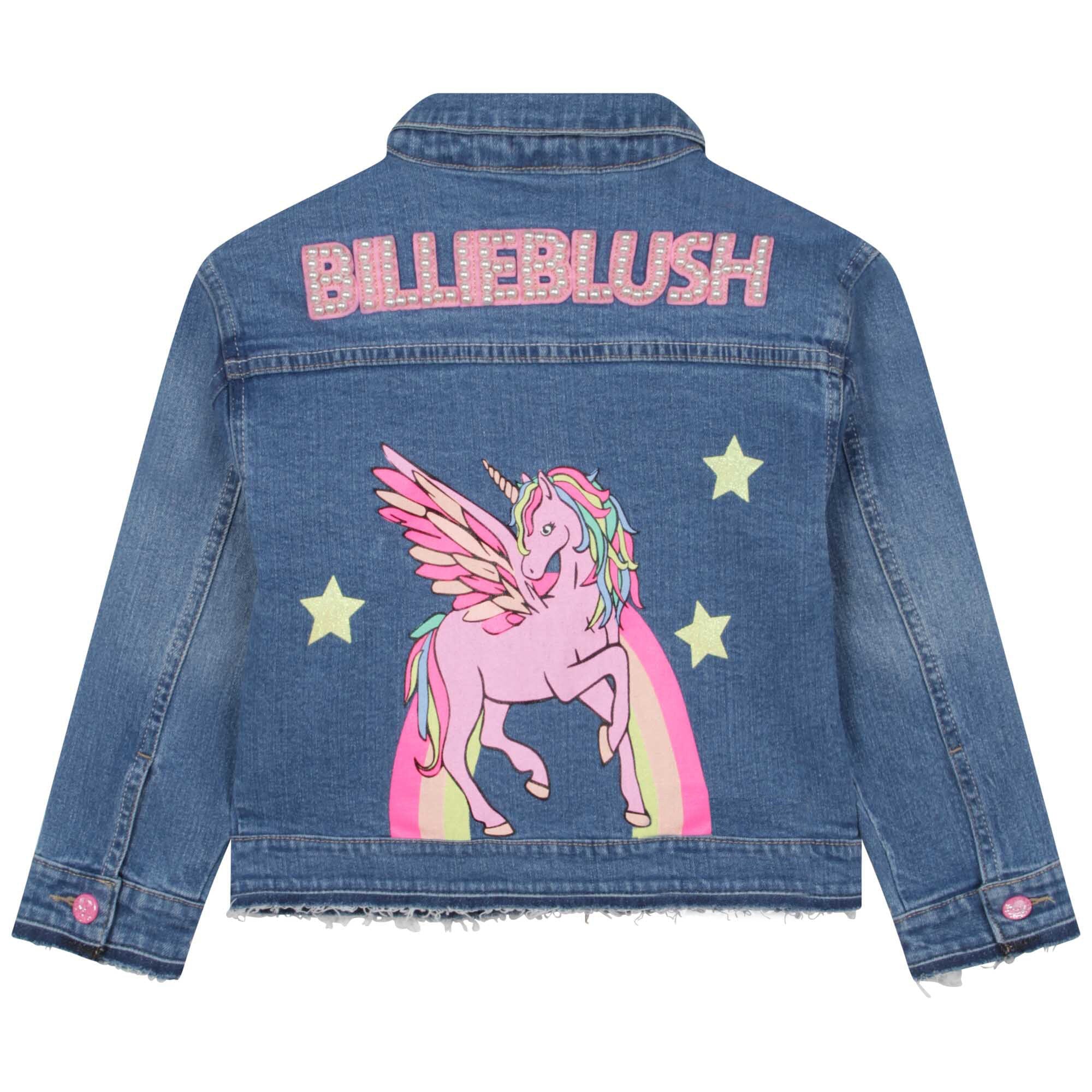 Billieblush coole "Einhorn" Jeansjacke blau Jacke Billieblush