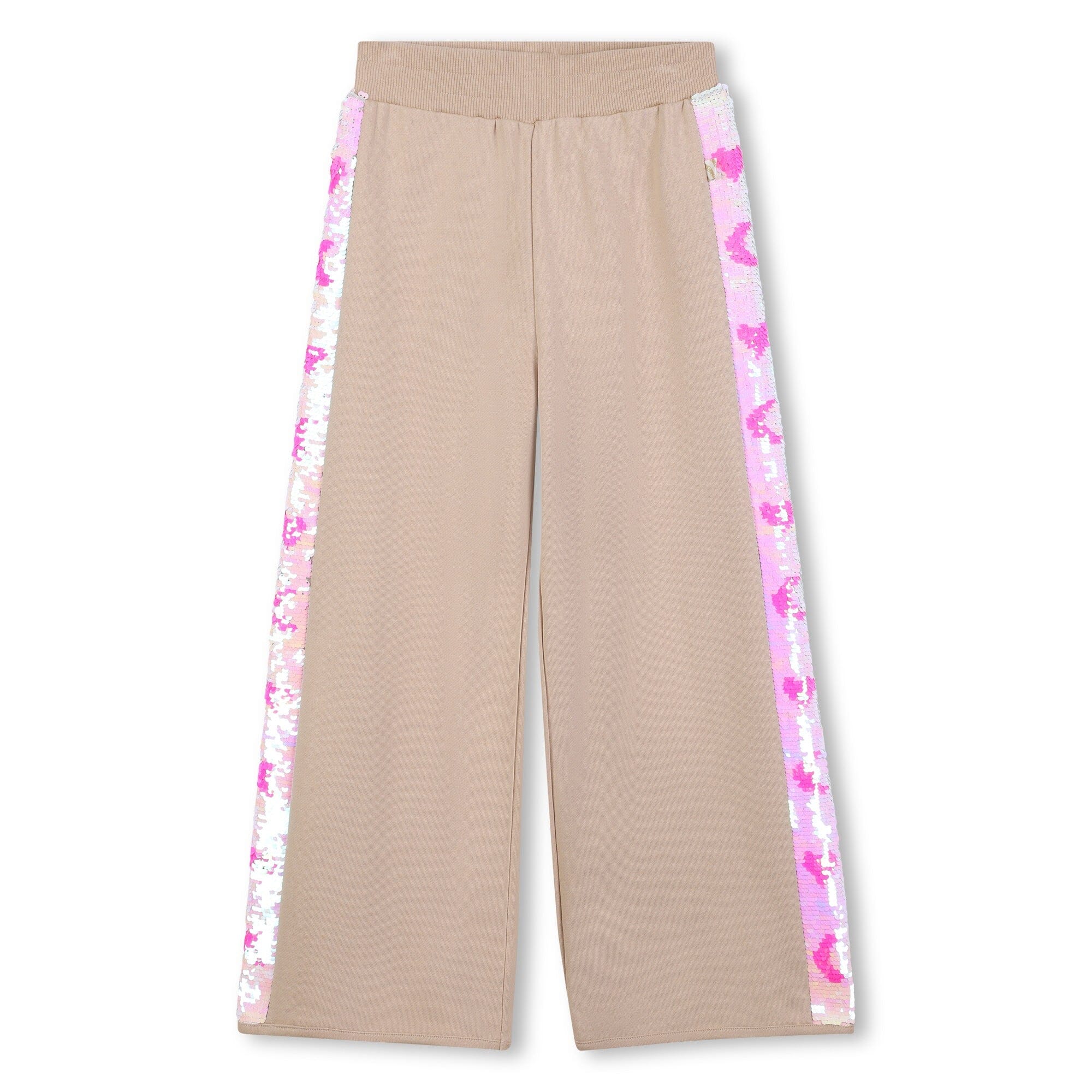 Billieblush Jogginghose beige mit rosa Pailletten Glanz für kleine Fashionistas Jogginghose Billieblush 5 Jahre ( 104-110)