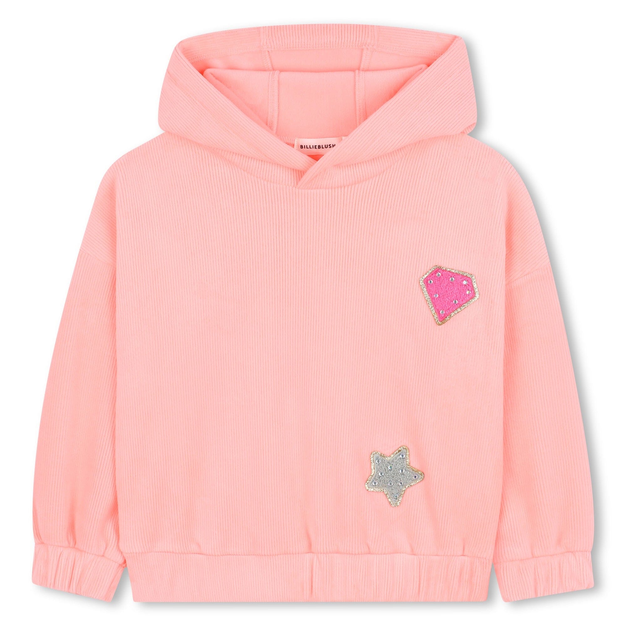 BILLIEBLUSH Kapuzenpullover Rosa Fein-Cord-Optik mit Stern & Diamant Hoodie Billieblush 5 Jahre ( 104-110 )