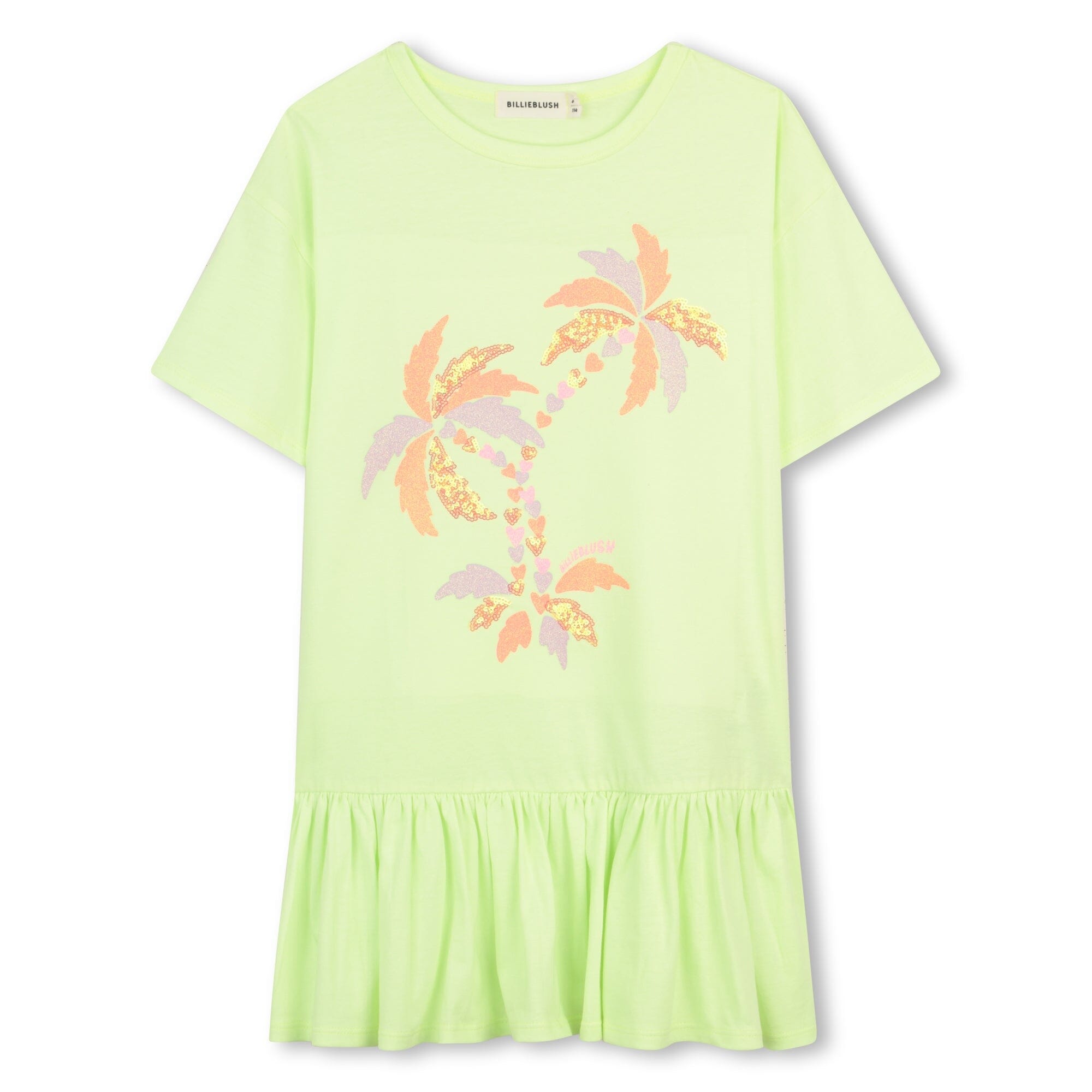 BILLIEBLUSH Kleid „Grüne Zitrone“ mit Palmen-Motiv & Rüschensaum Kleid Billieblush 4 Jahre ( 92-98 )