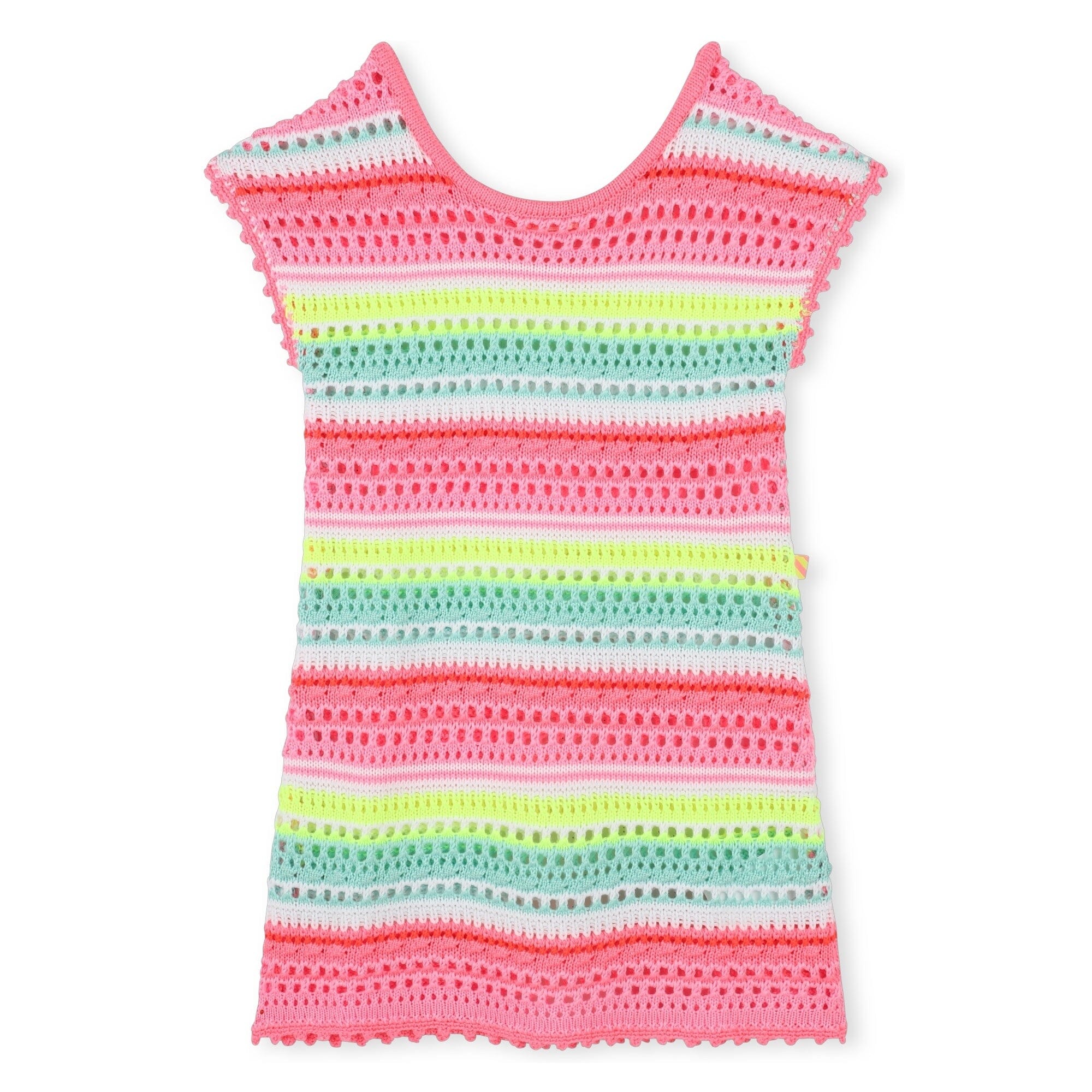 Billieblush buntes Häkelkleid in Rosa, weiß, Blau und Gelb Kleid Billieblush