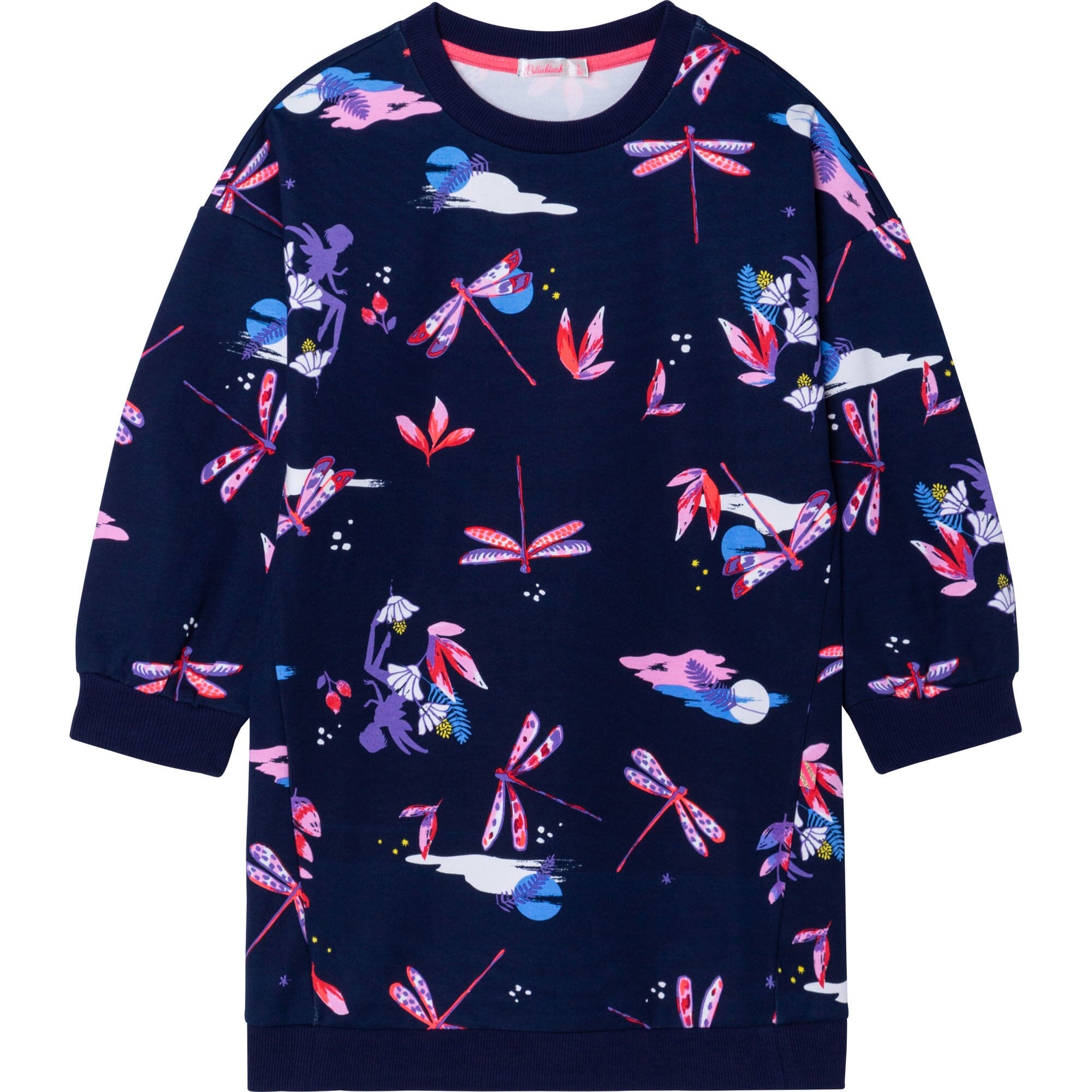 Billieblush Sweat-Kleid Sweatshirtkleid blau Libellen Kleid Billieblush
