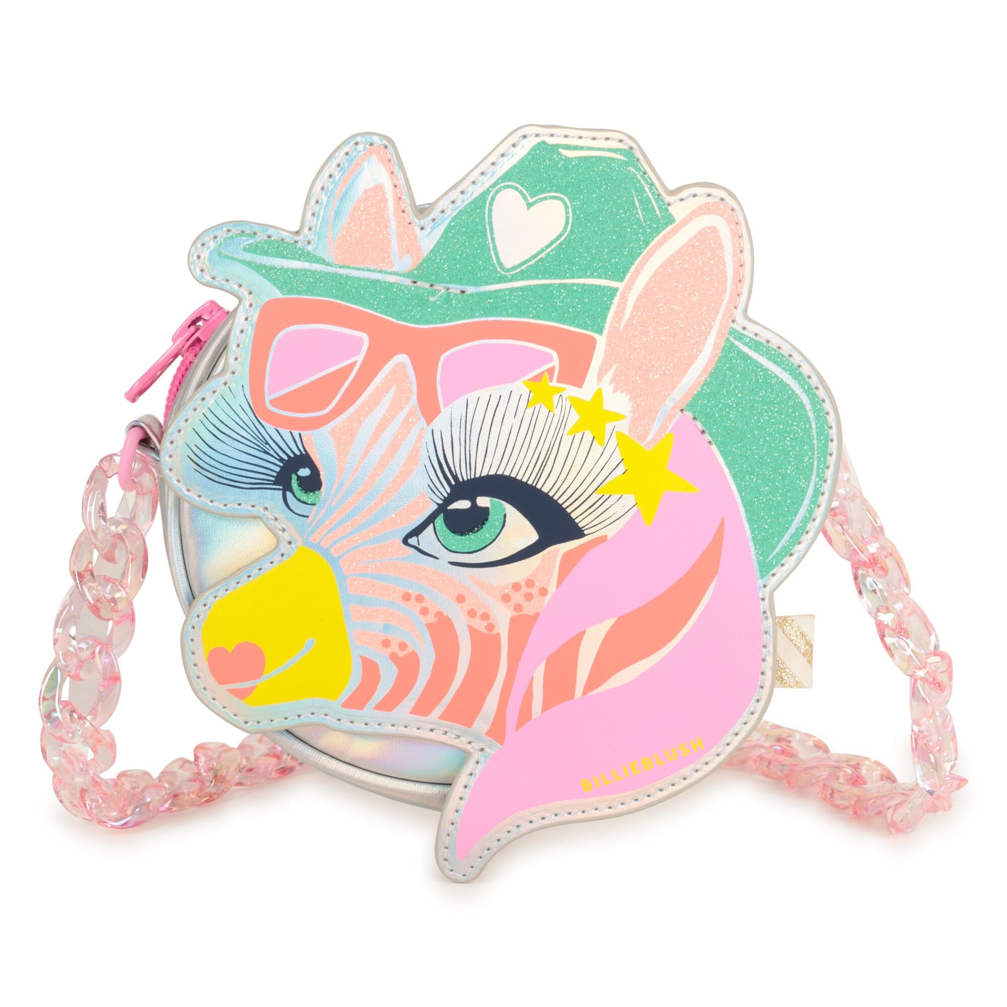 BILLIEBLUSH kleine Handtasche Zebra-Motiv mit Glitzer & Neon Handtasche Billieblush