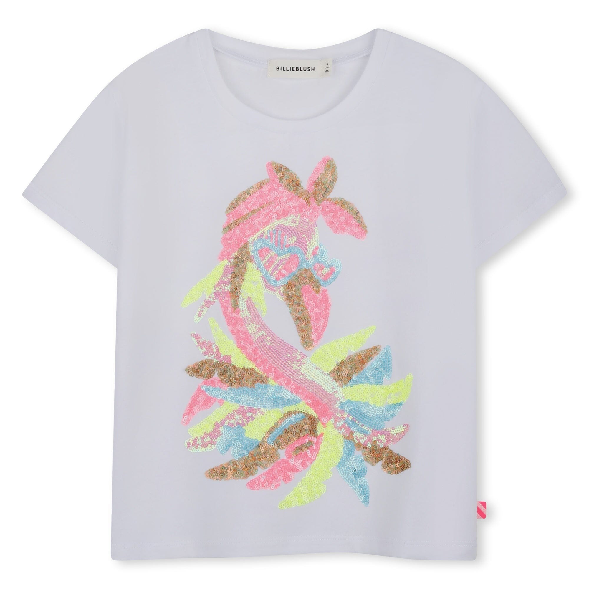 Billieblush Kurzarm T-Shirt mit Pailletten – Weiß T-Shirt Billieblush 4 Jahre ( 98-104 )