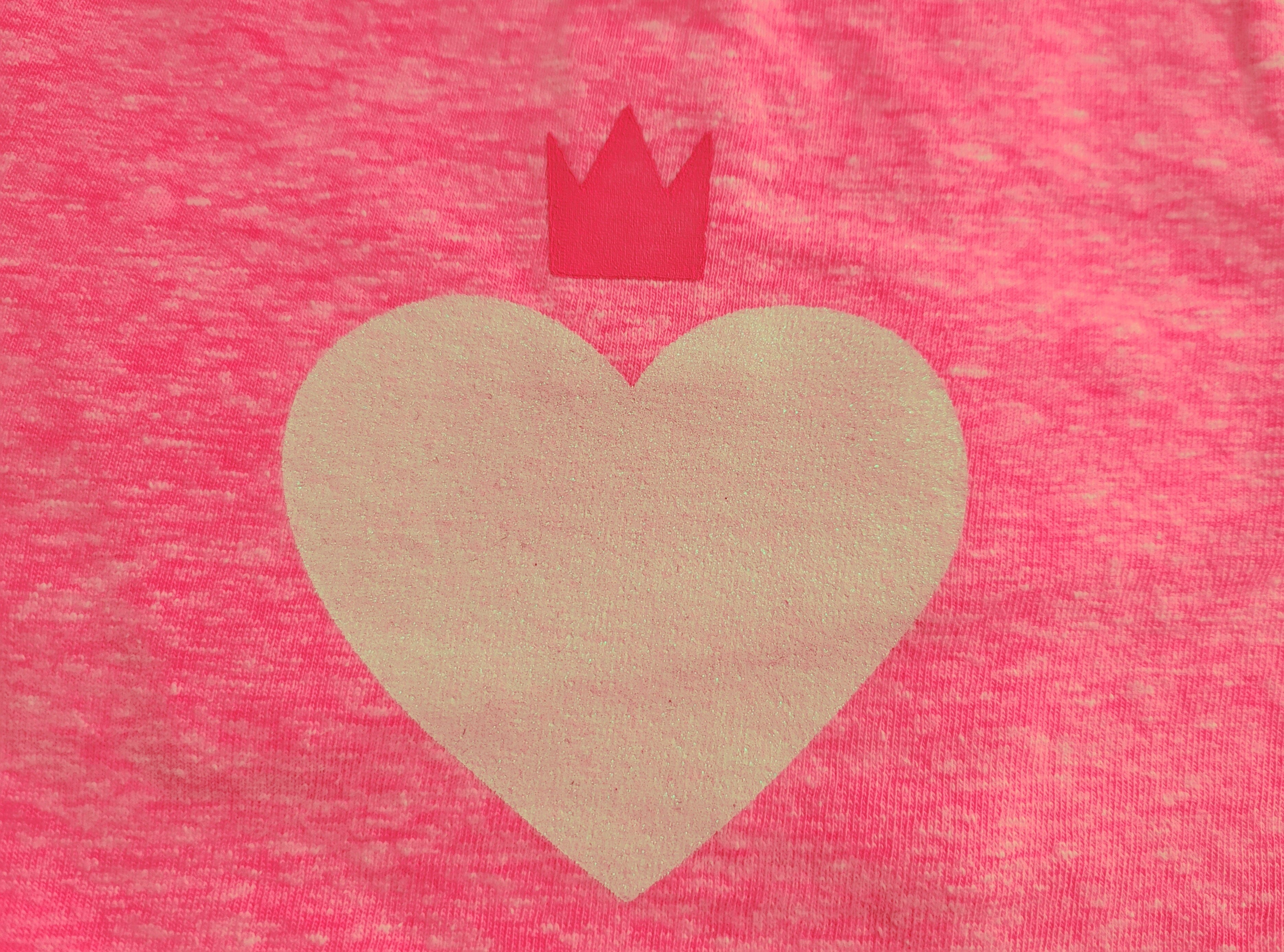 Billieblush Langarmshirt pink melange Glitzerherz mit Krone für kleine Prinzessinnen Langarmshirt Billieblush