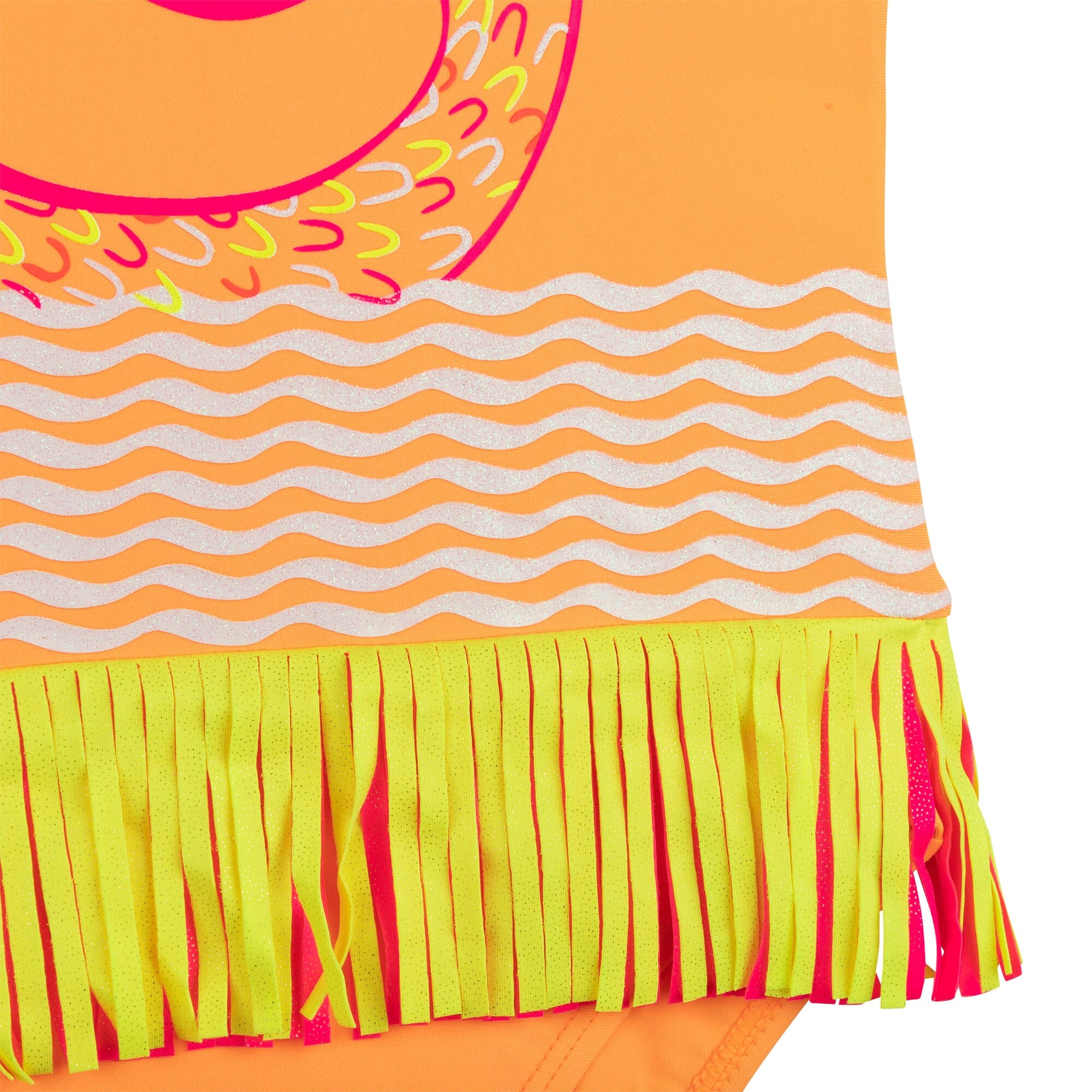Billieblush Badeanzug orange pink mit Fransen Badeanzüge Billieblush