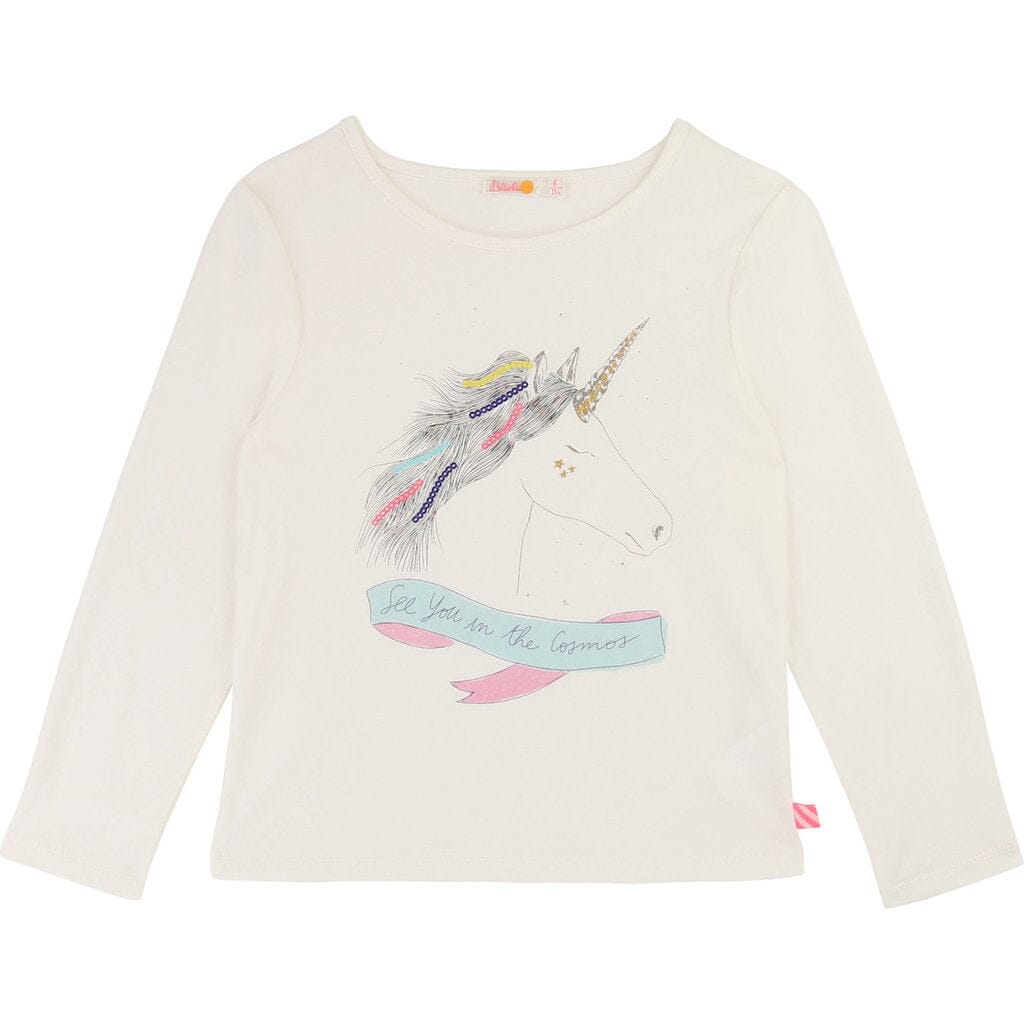 Billieblush Longsleeve Einhorn creme Langarmshirt Billieblush